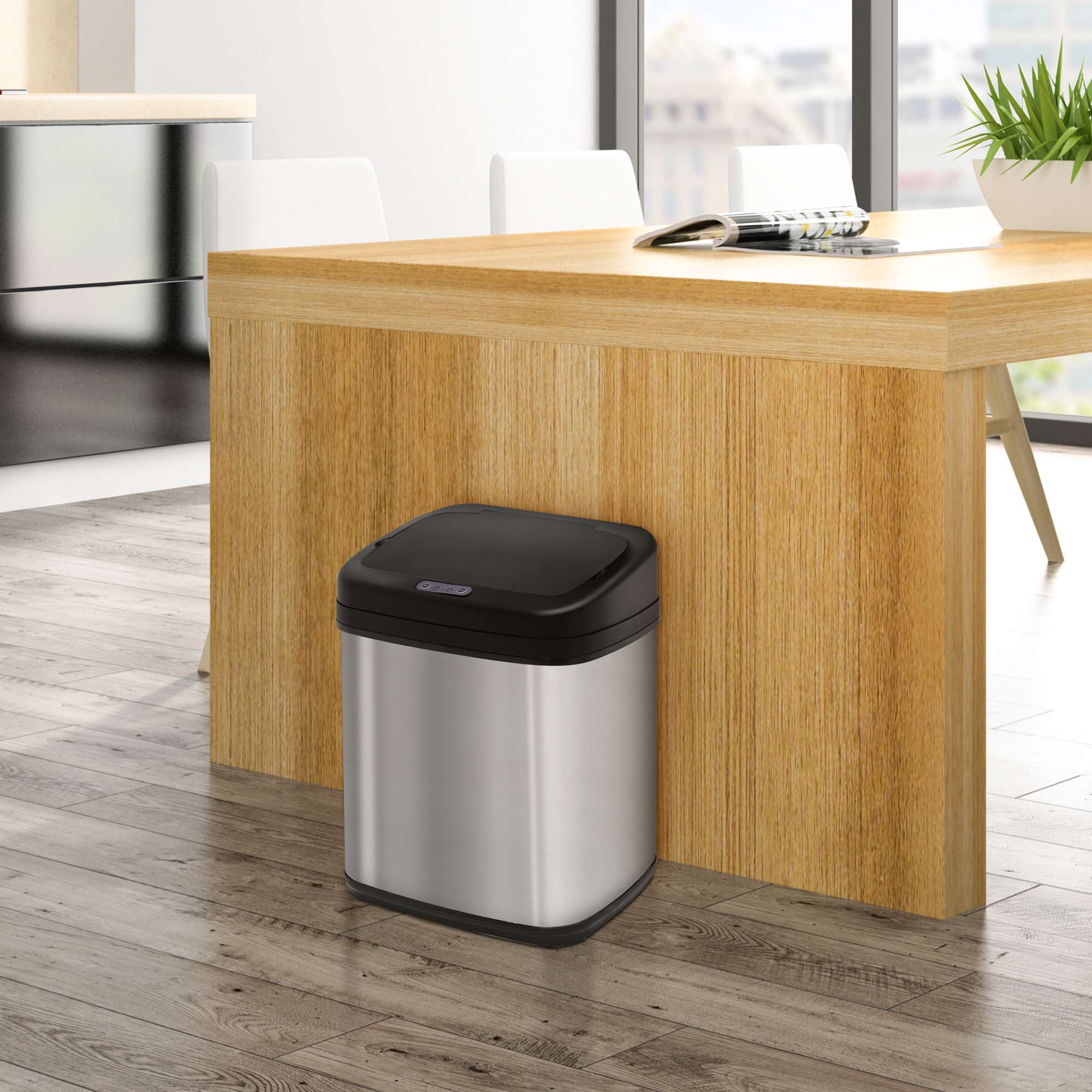 20L rostfri papperskorg med sensor – infraröd, batteridriven