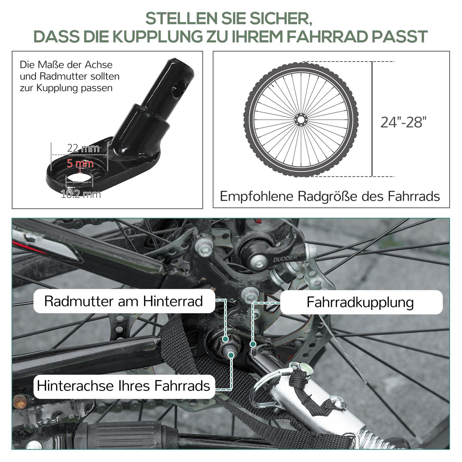 2-i-1 cykelvagn med 20"-däck, 40 kg kapacitet