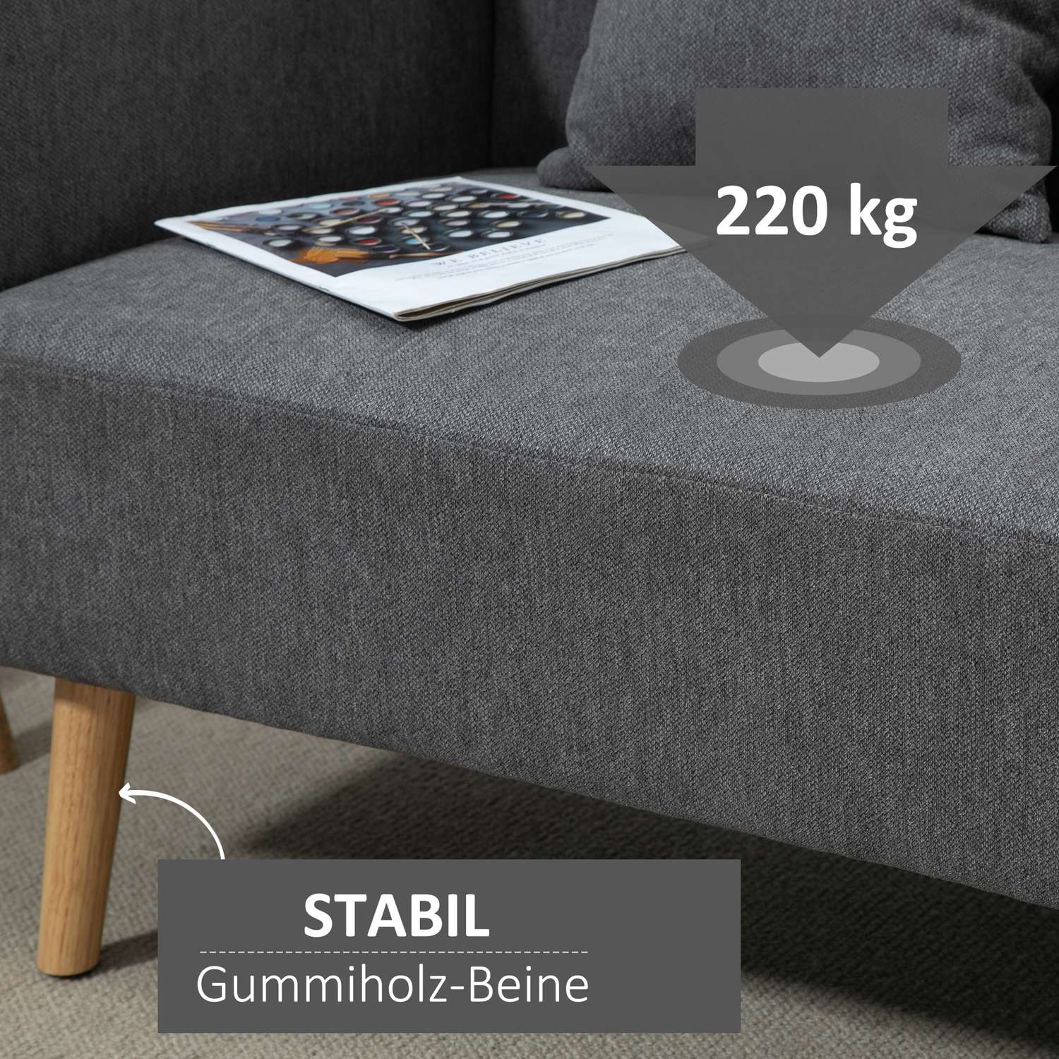 2-sits Loveseat soffa, sammetslen polyester, justerbart fotstöd