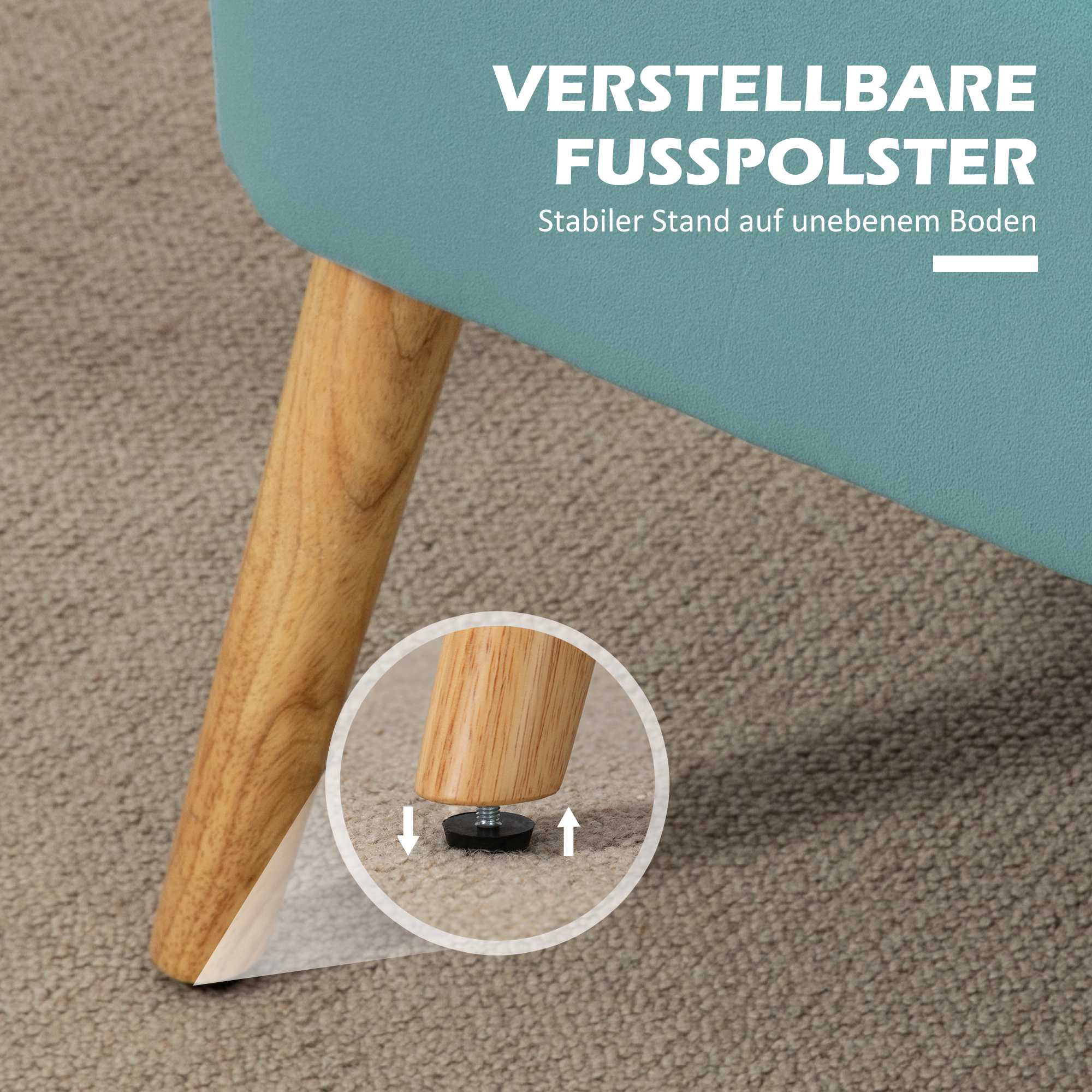 2-sits retrosoffa, träben, 117x56,5x77 cm, grön