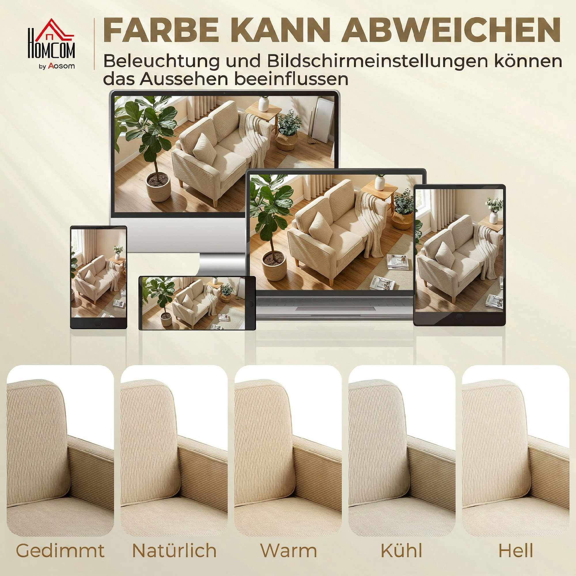 2-sits soffa i manchester med förvaring, beige, 117 x 63 cm