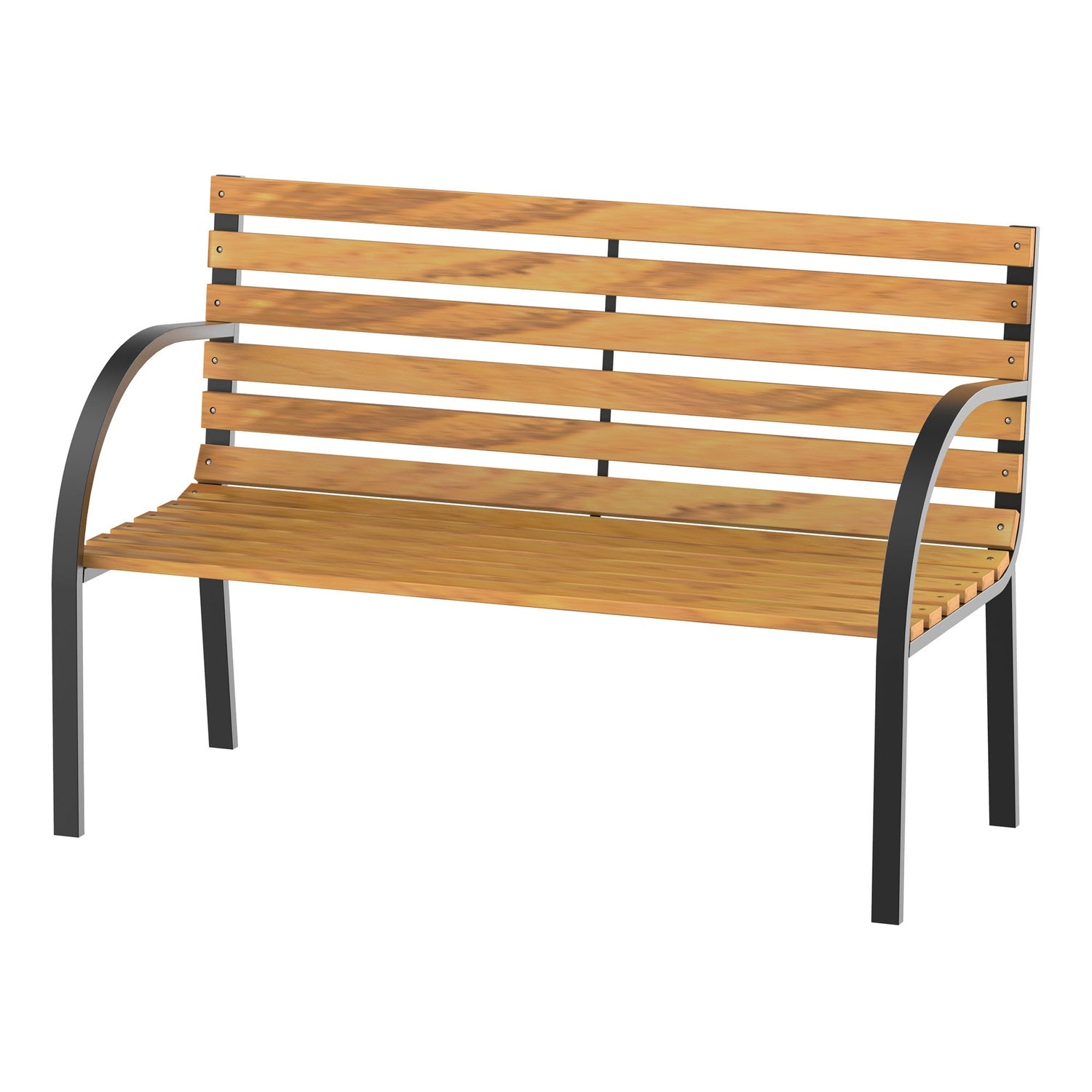 2-sits trädgårdsbänk, stål och furu, 122x60x83 cm