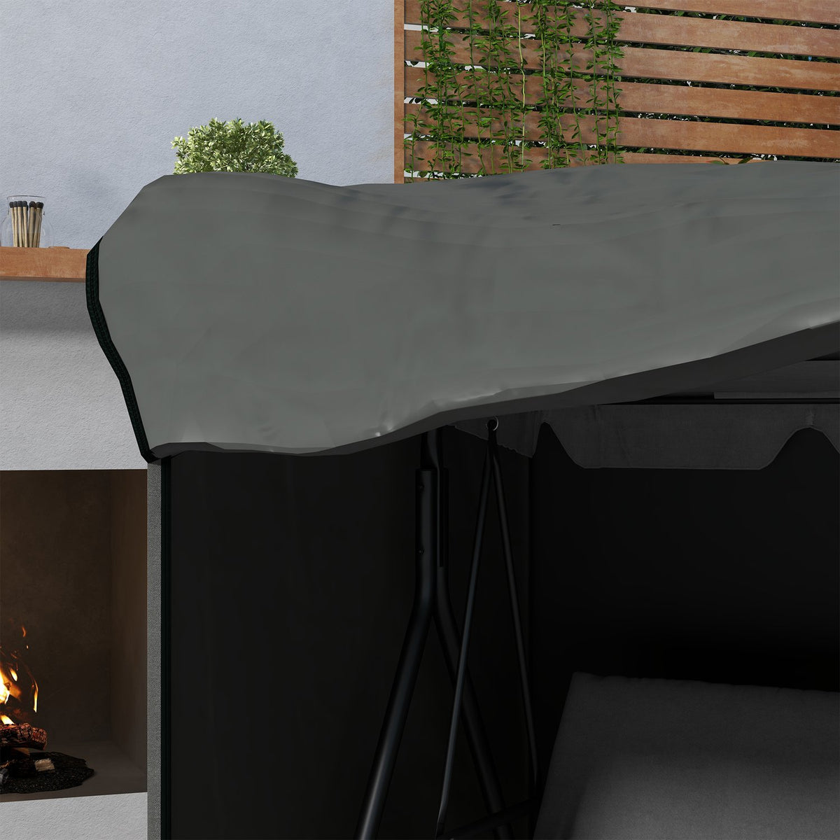 Housse de balancelle de jardin 3 places, tissu 420D résistant à l'hiver et aux UV