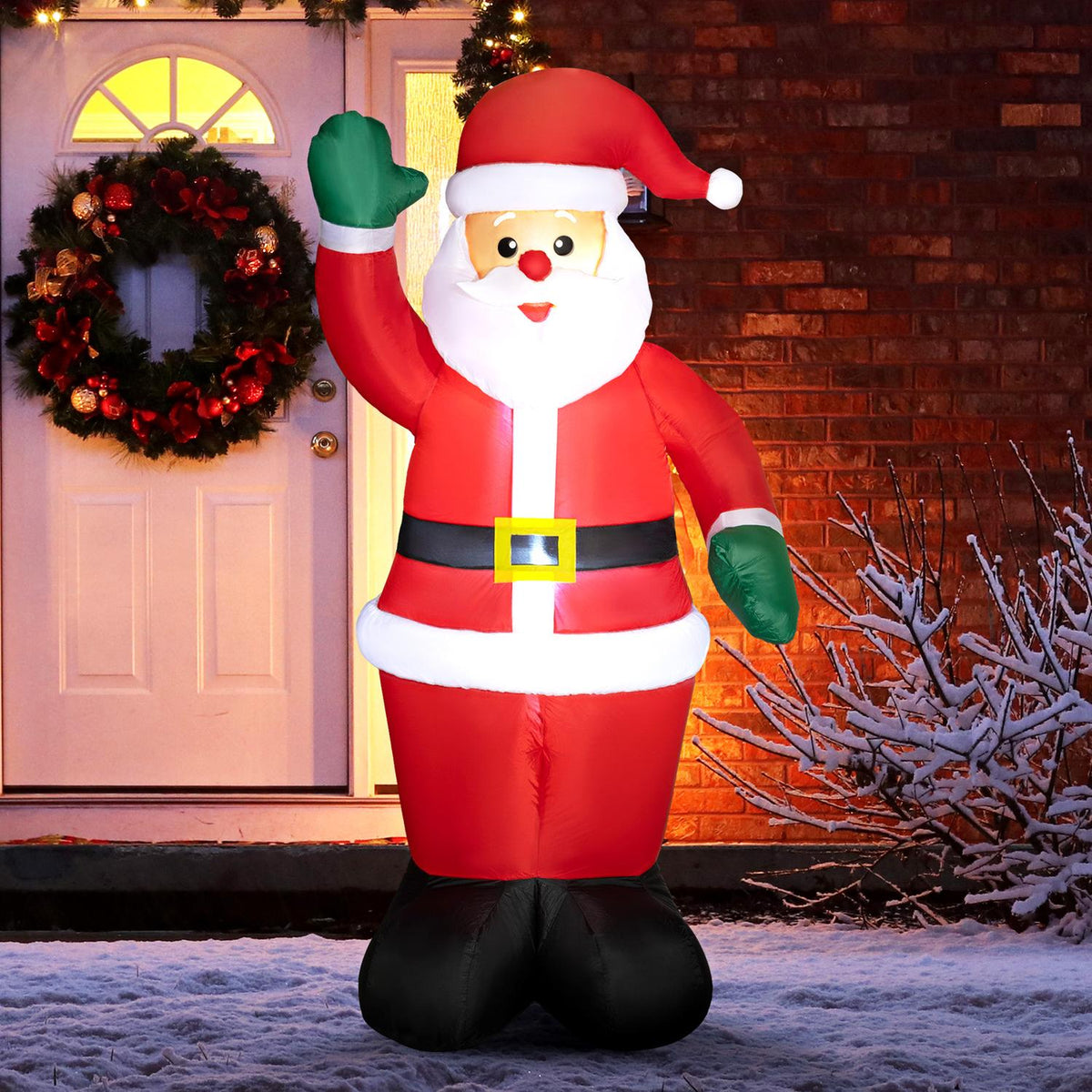 6ft uppblåsbar jultomte med LED-lampor, inomhus/utomhus