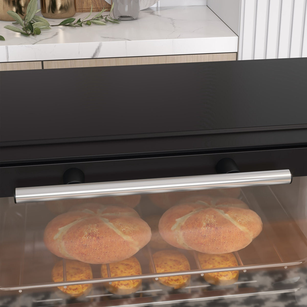 Mini-four 9L en acier inoxydable, 750W, minuterie réglable