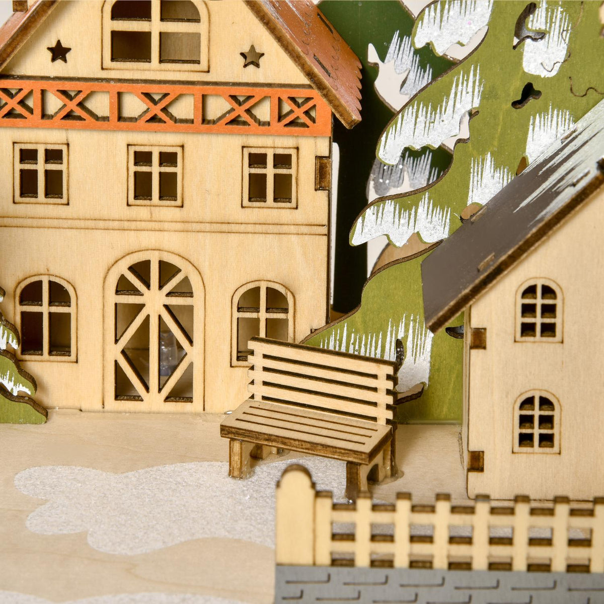 Adventskalender med LED-ljus, 24 fyllbara lådor, 45x13x43 cm