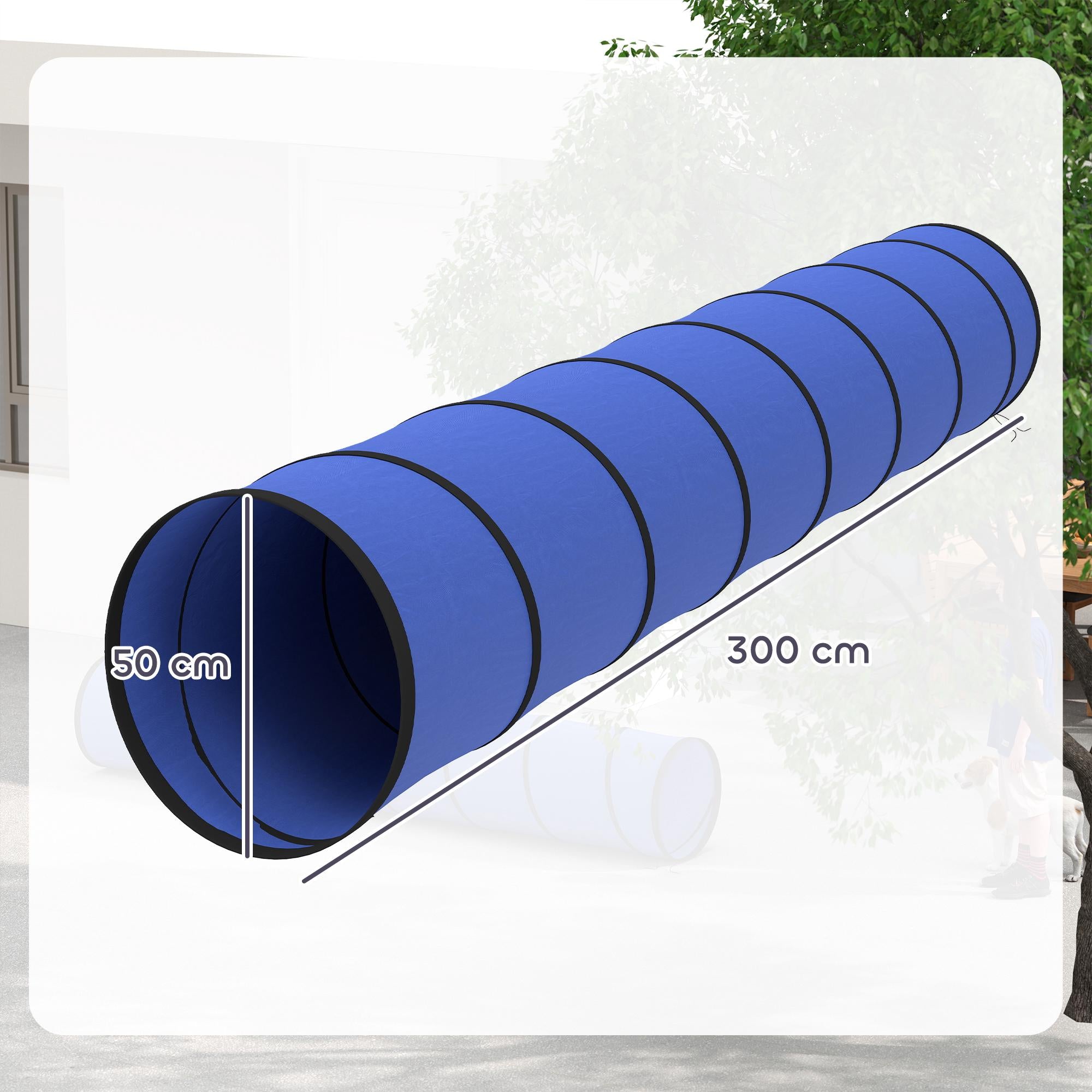 Agilitytunnel för hundar, 300 cm, Oxfordtyg, med ankare