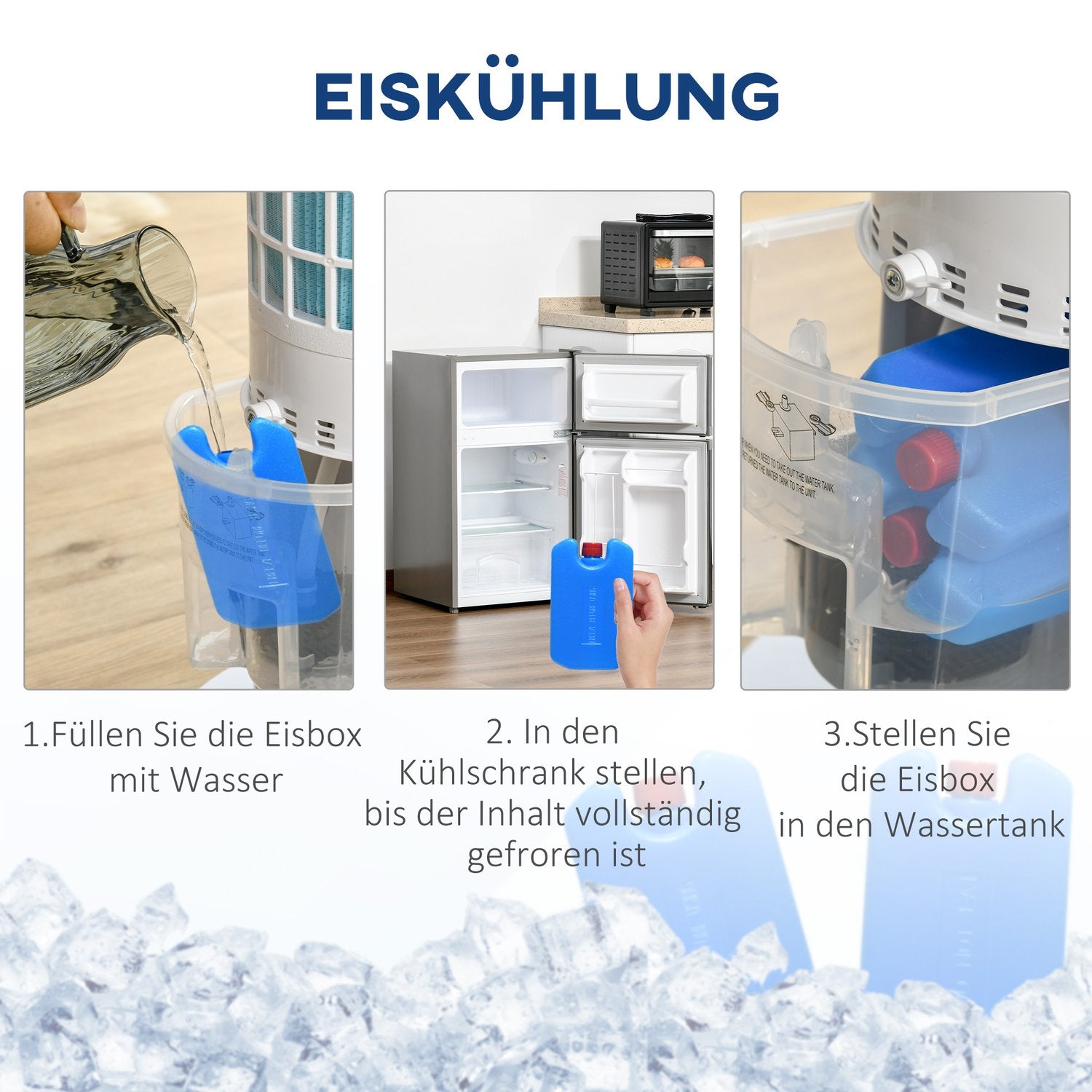 Air Cooler Tower Fläkt – Vattenkylning, fjärrkontroll, timer, 60W