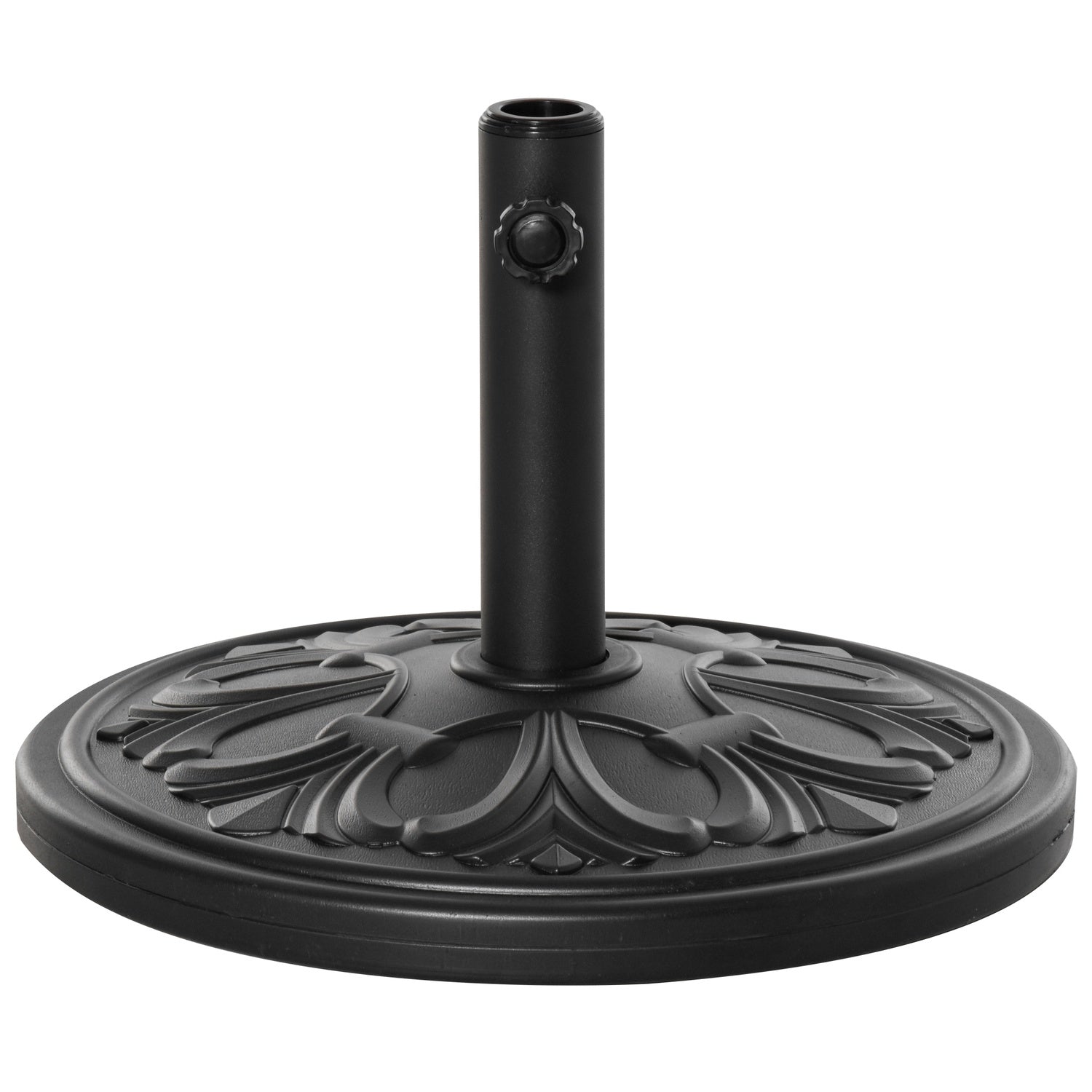 Antik svart paraplybas, 13 kg, plast och cement