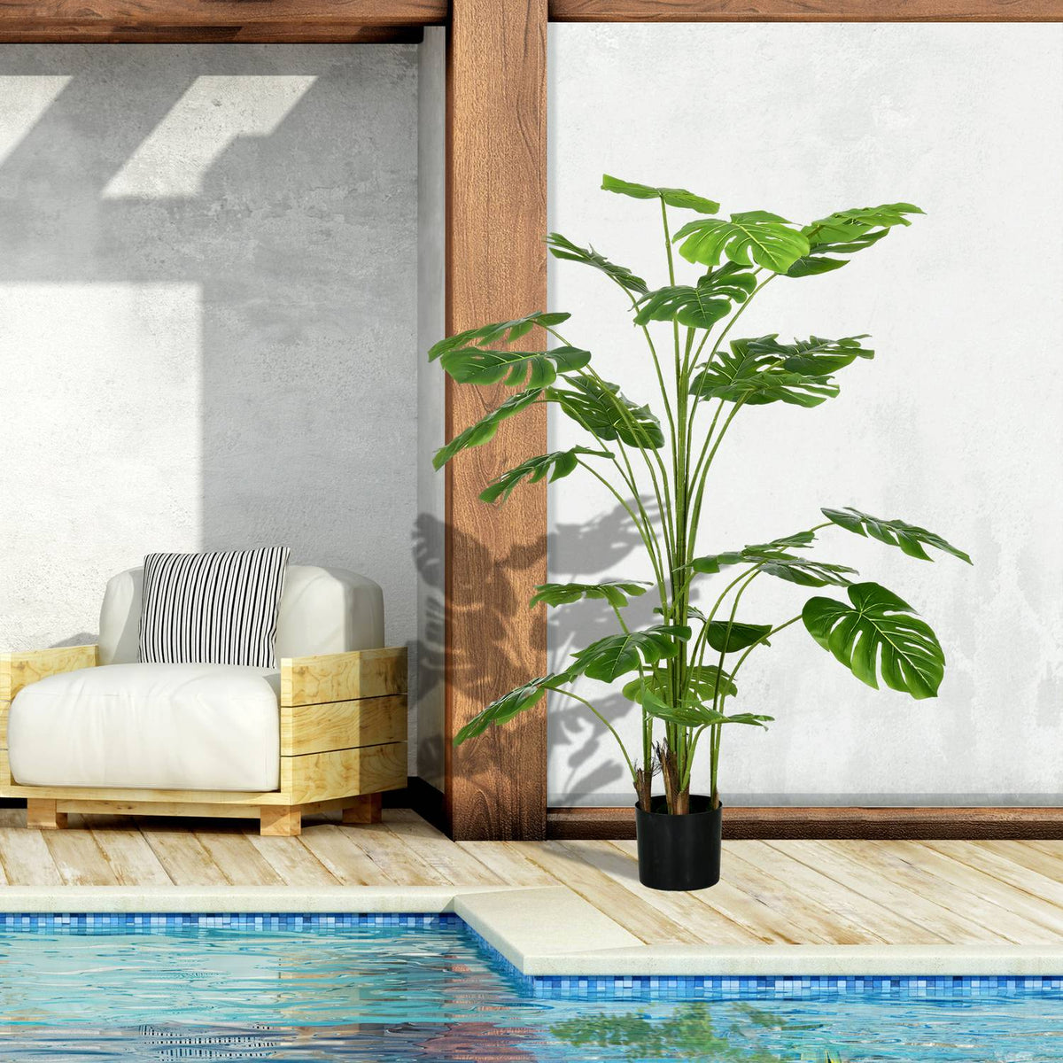 Monstera Deliciosa artificiel, 180 cm, décoration végétale d'intérieur