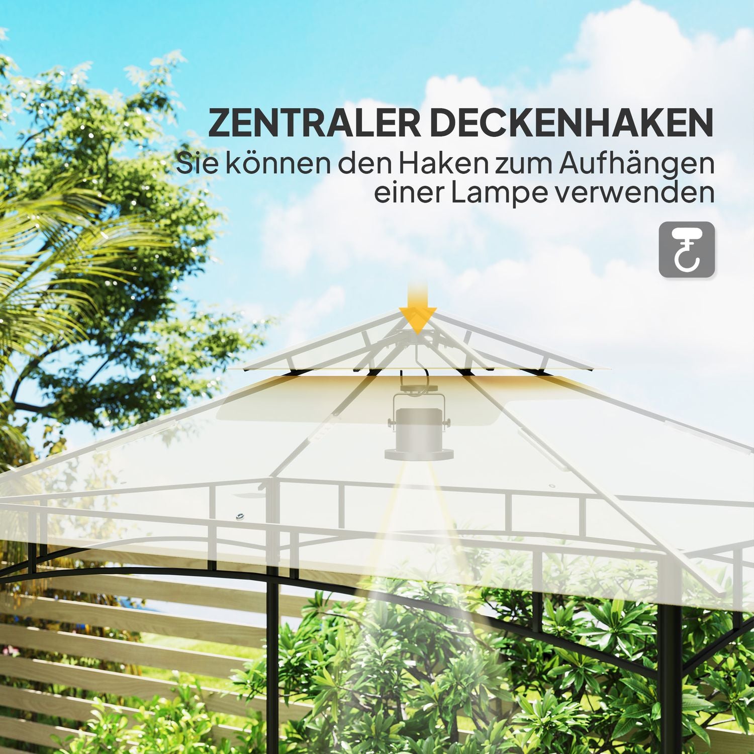 BBQ Gazebo, vattenavvisande, flamskyddad, 240x150x258cm