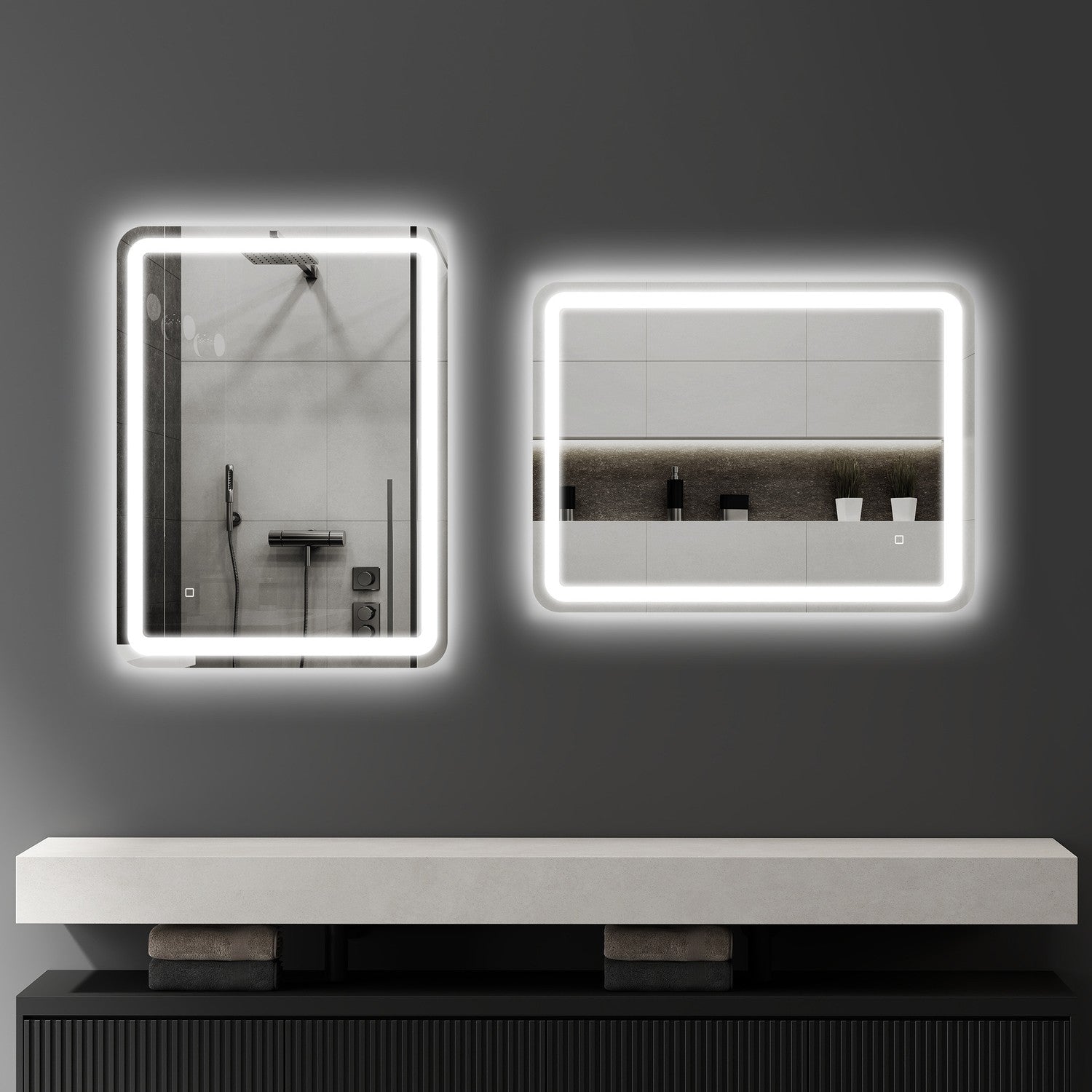 Badrumsspegel, LED, Anti-Imma, Touch Control, 60x80 cm