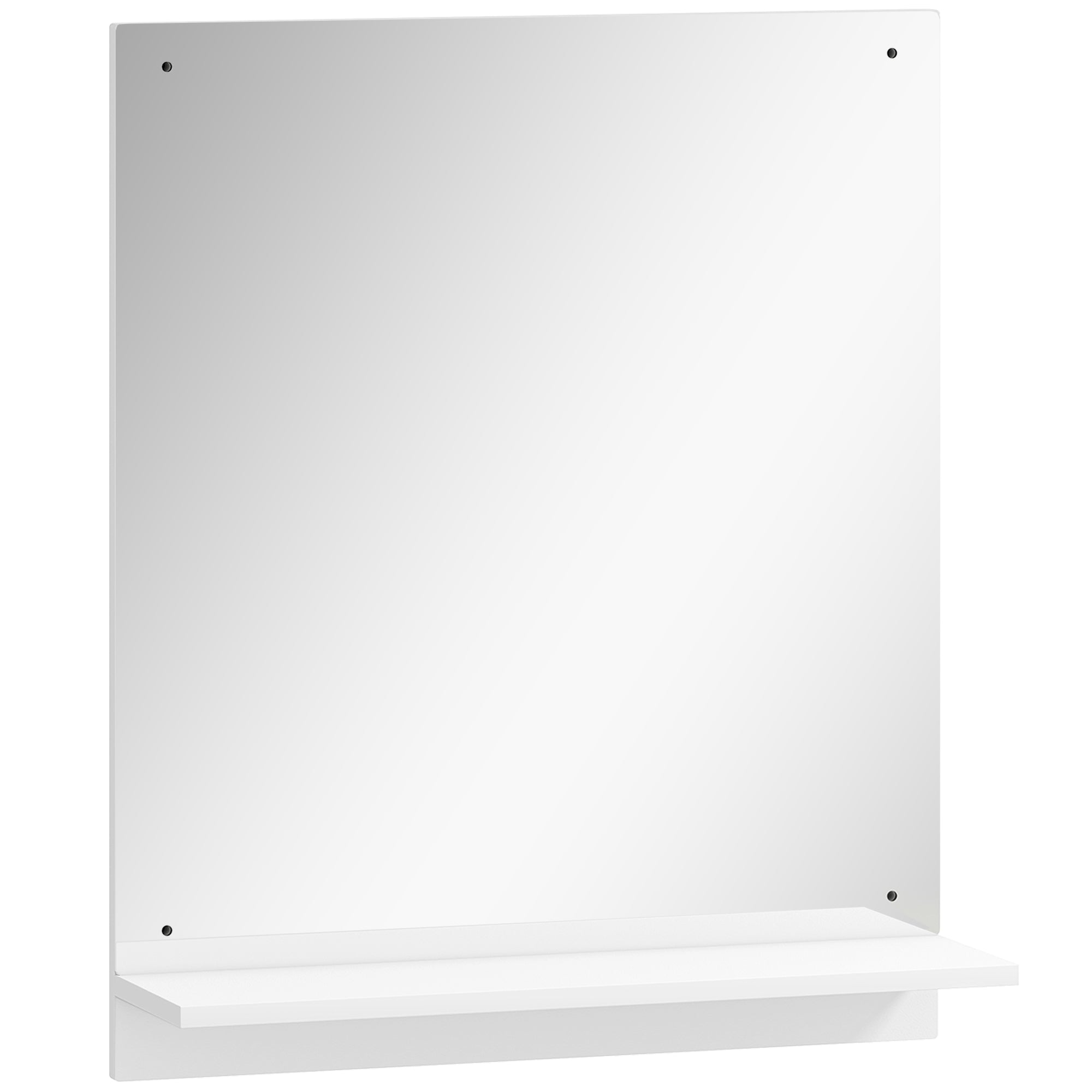 Badrumsspegel med hyllplan, vit, 50 x 60 cm