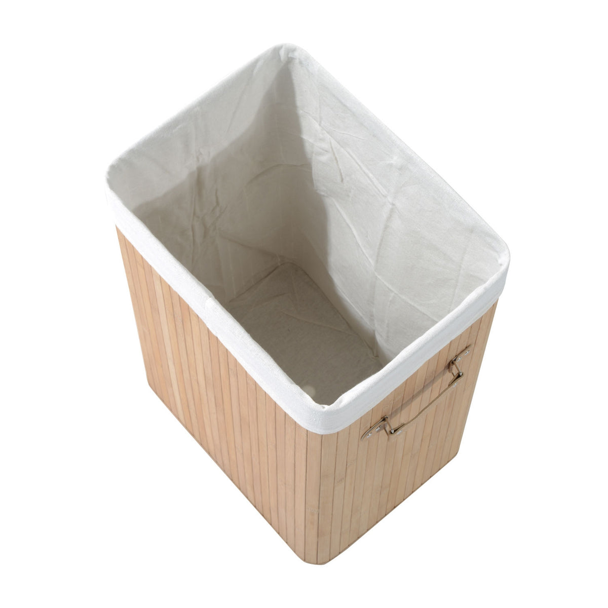 Panier à linge pliant en bambou 72L – sac en toile avec couvercle