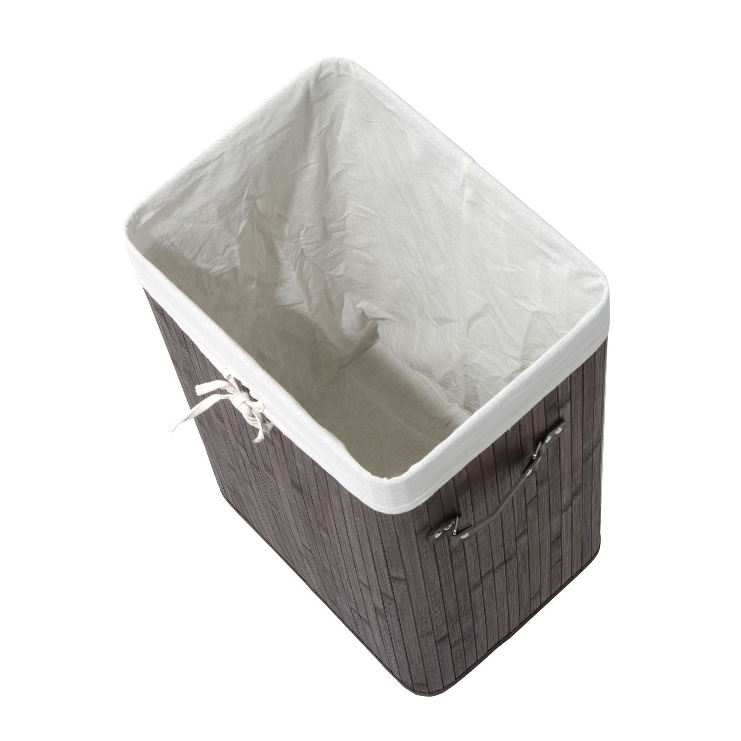 Bambu tvättkorg med lock, 72L, hopfällbar & tvättbar