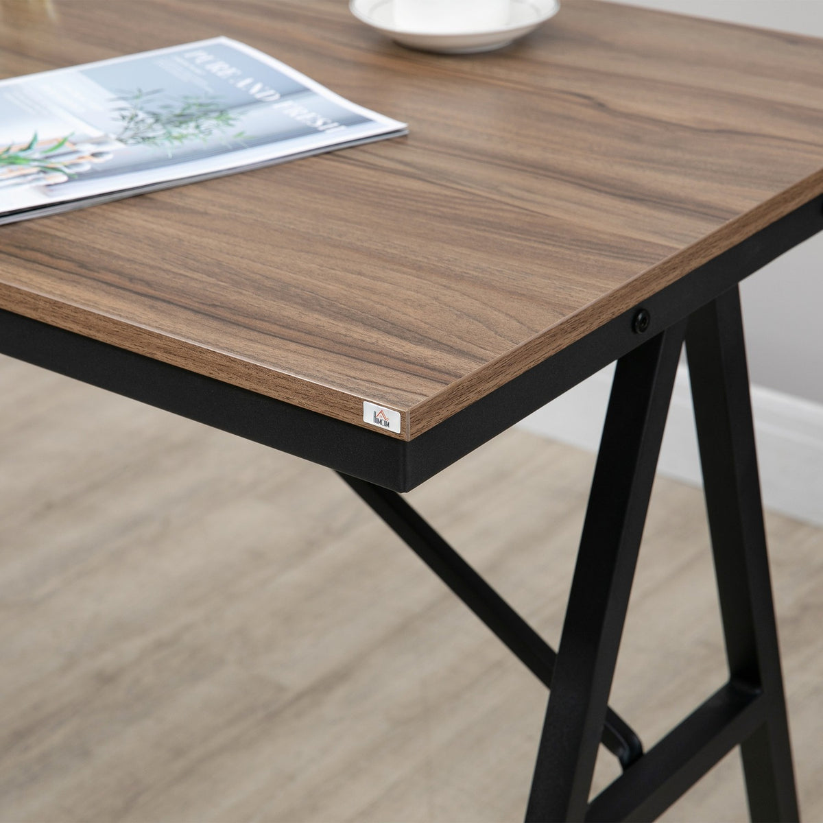 Set de table de bar, 5 pièces, métal, 120x60x91 cm, marron clair