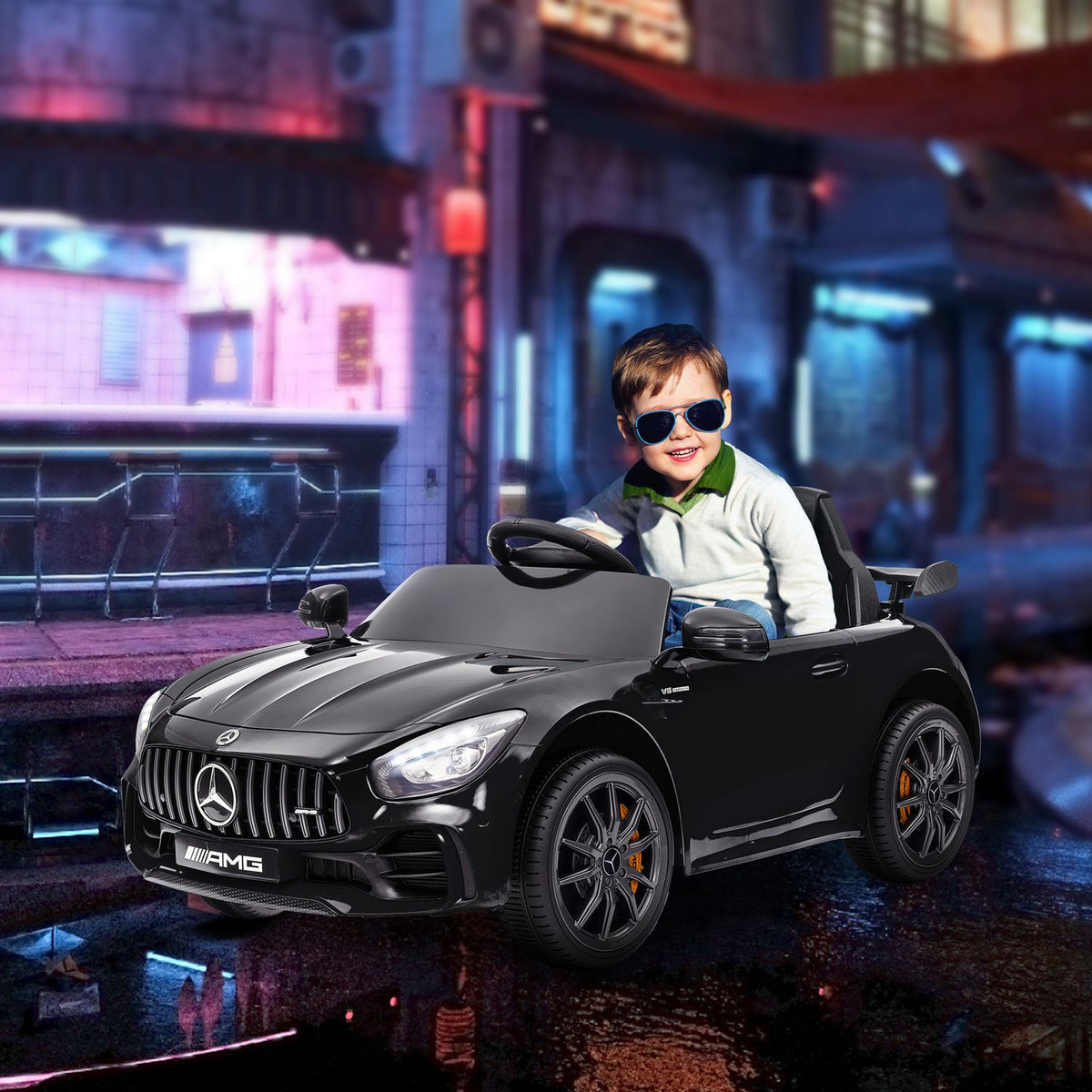 Voiture électrique enfant, 12V, télécommande, lumières, 3-5 km/h