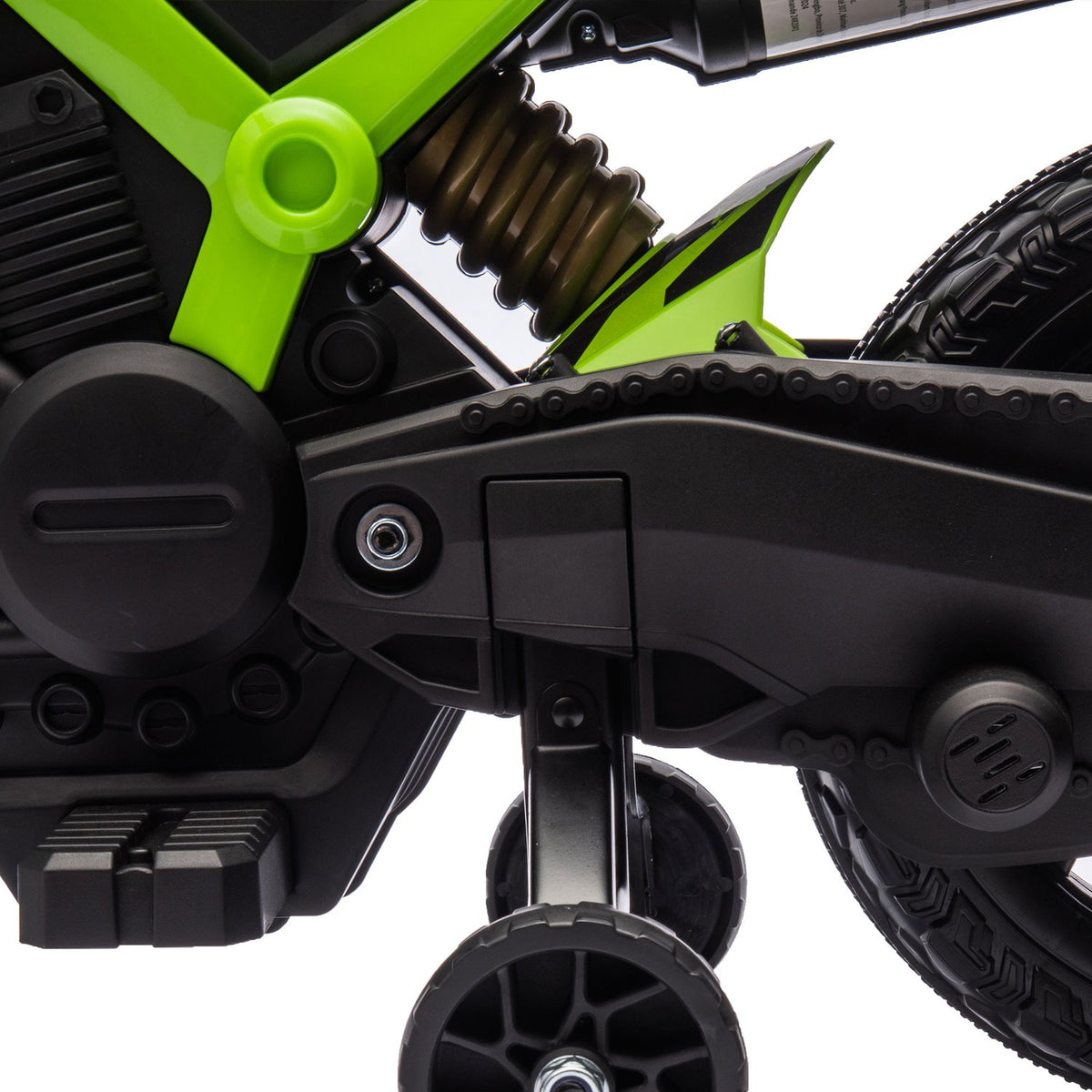 Moto électrique 6V pour enfant avec roulettes - vert