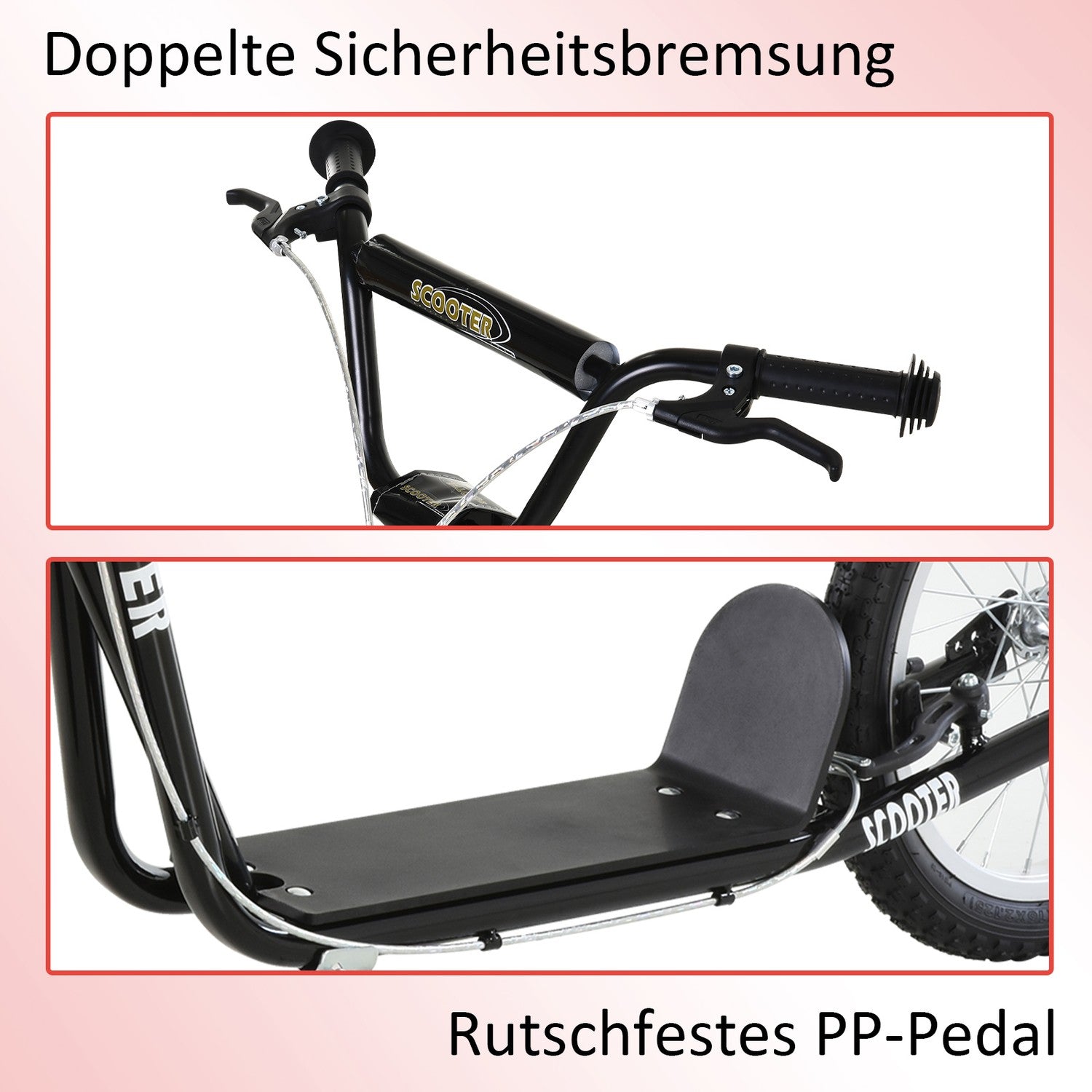 Barnsparkcykel, luftdäck, handbroms, blå