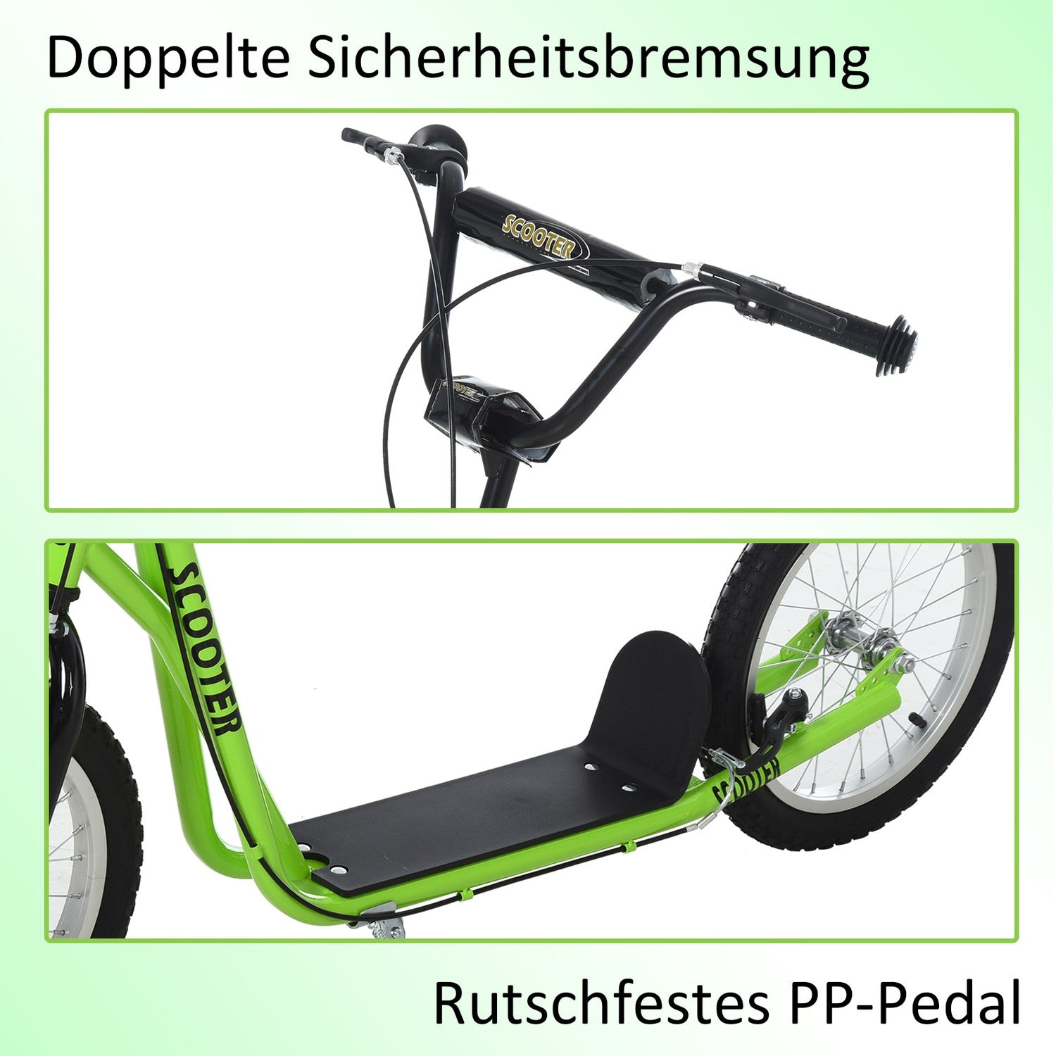 Barnsparkcykel med handbroms, 16-tums luftdäck