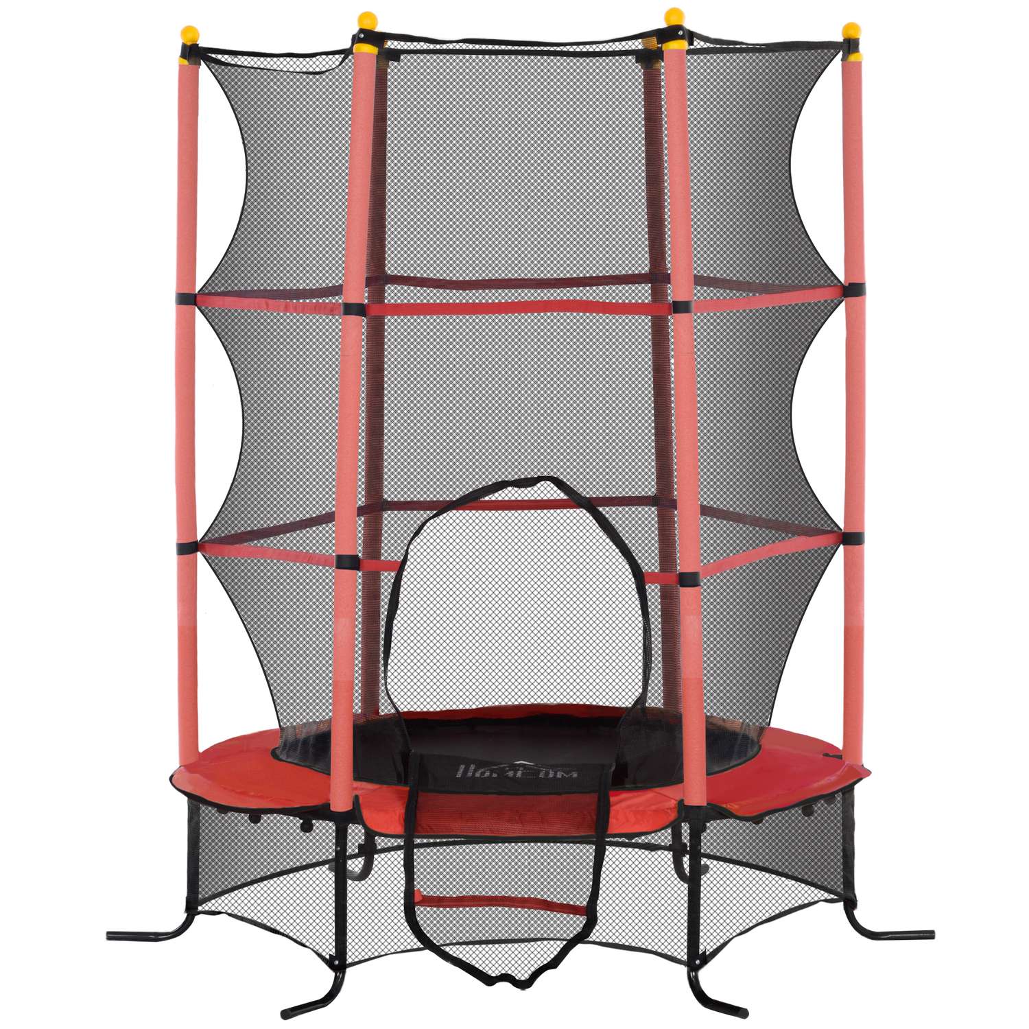 Barnstudsmatta med skyddsnät, 163 cm, röd