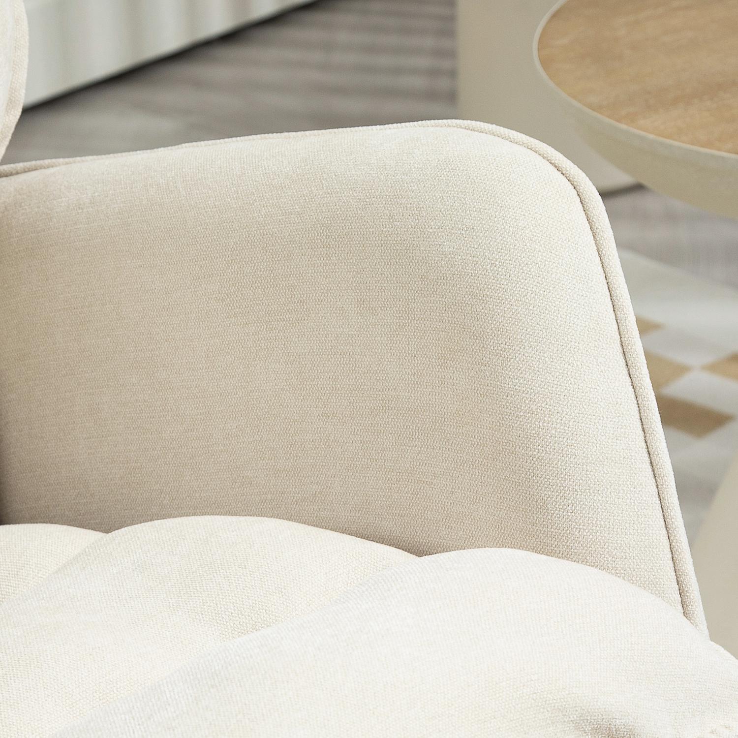 Beige Chenille-Look gungstol, 120 kg Kapacitet, för sovrum