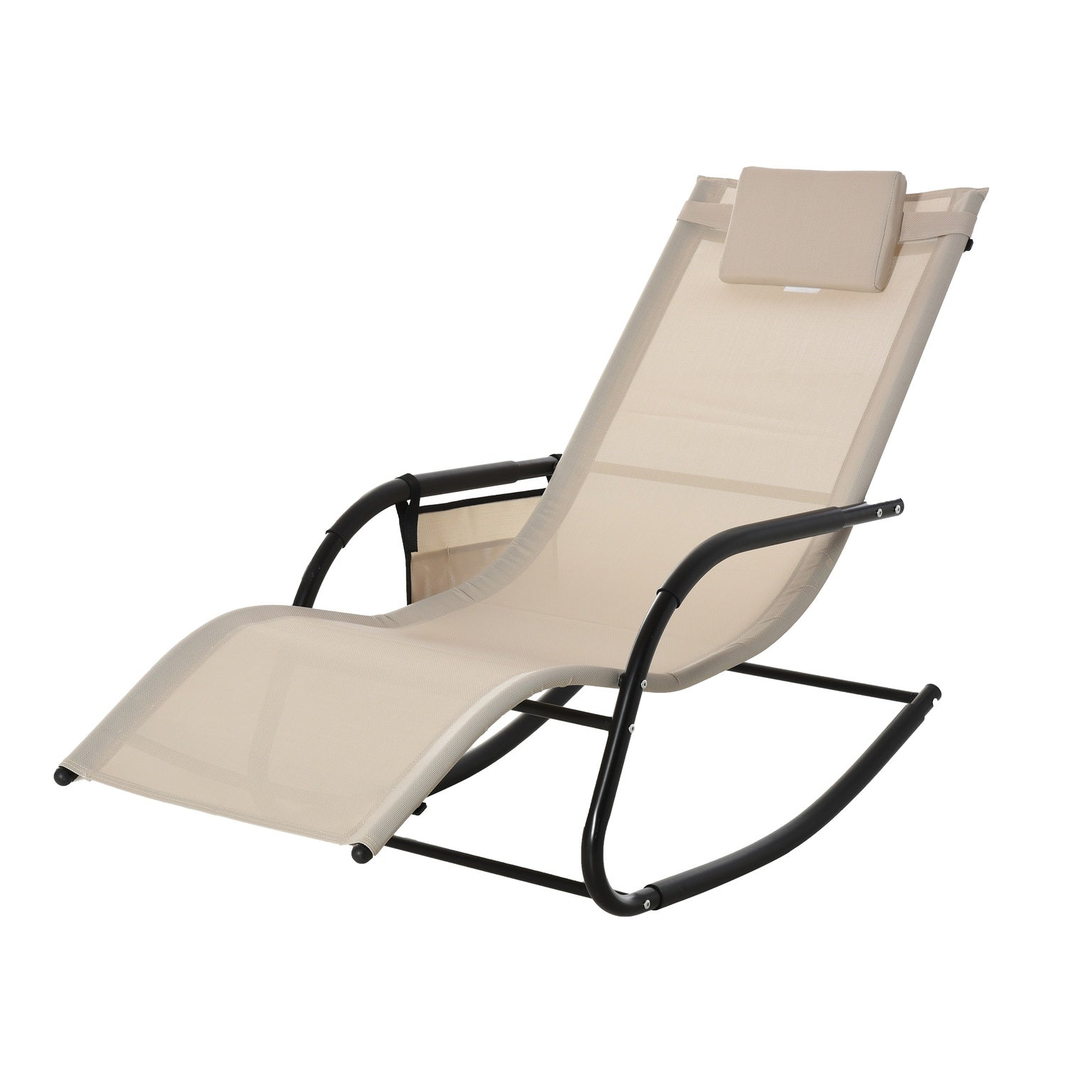 Beige Metal Mesh gungstol, 150 x 62 x 88 cm