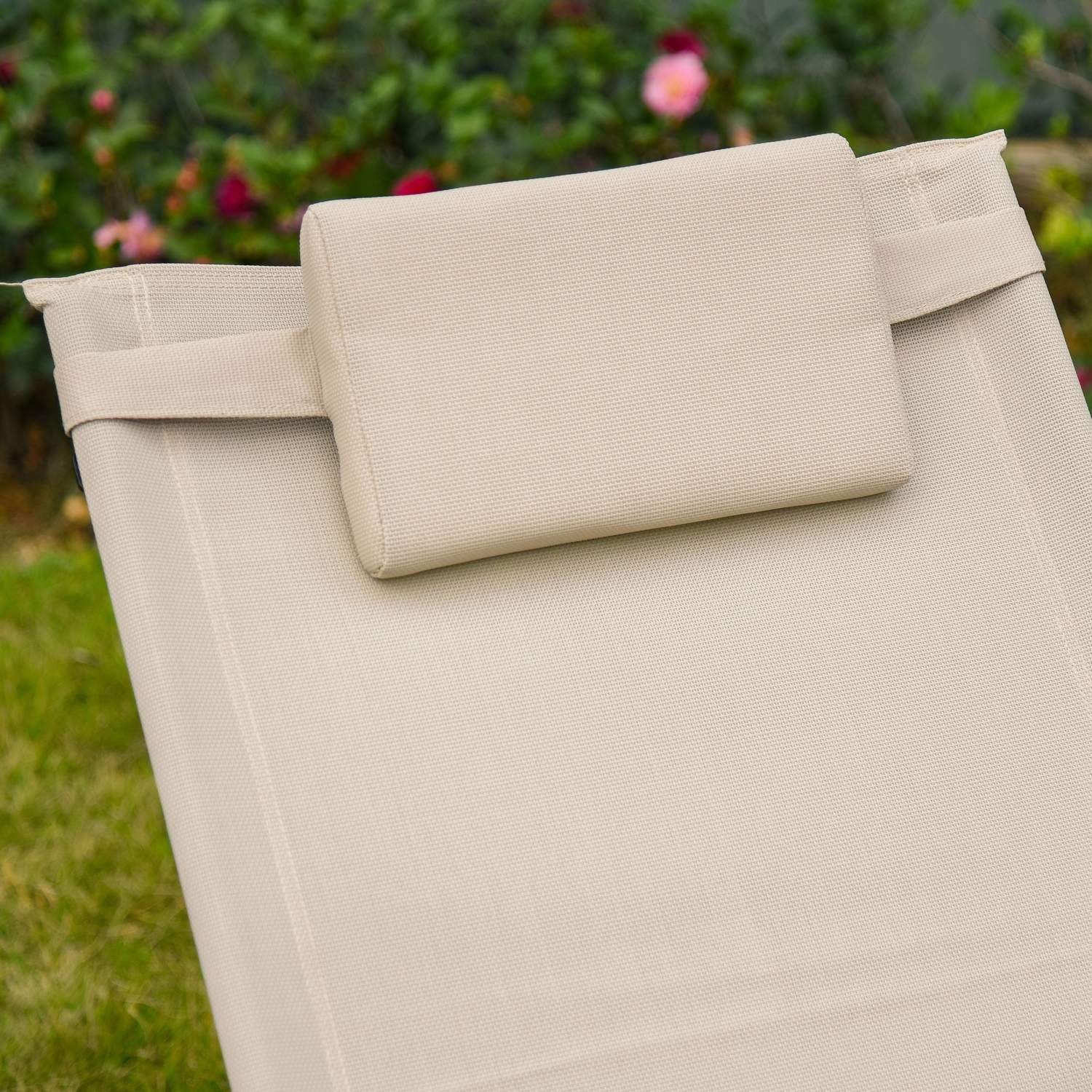 Beige Metal Mesh gungstol, 150 x 62 x 88 cm