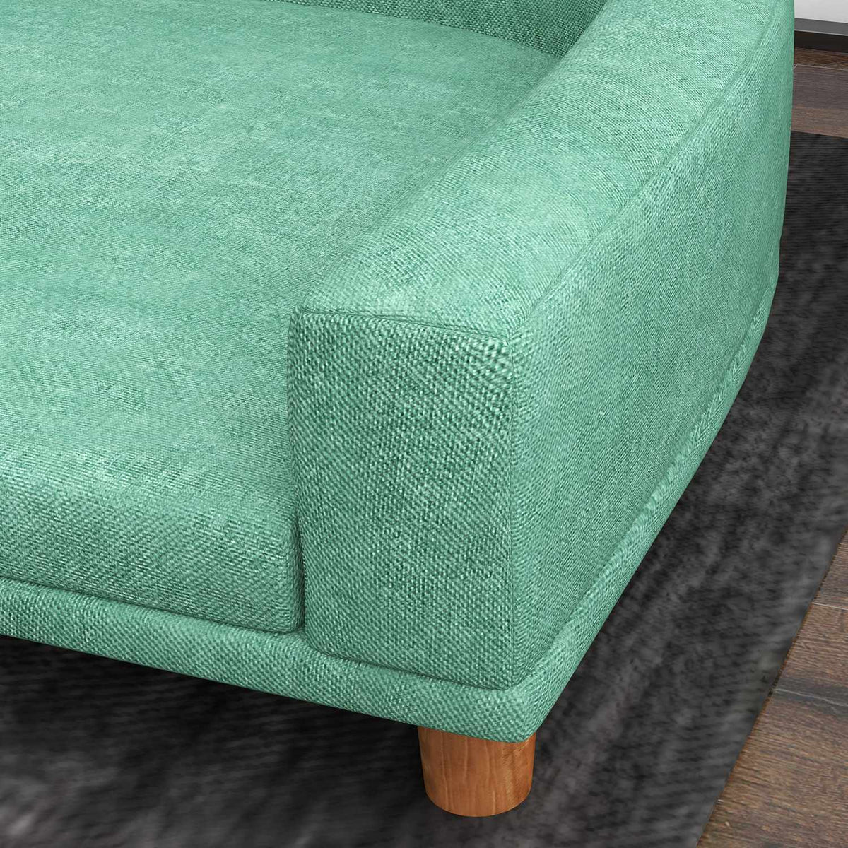 Bequemes Haustiersofa mit Kissen, erhöhtes grünes Design