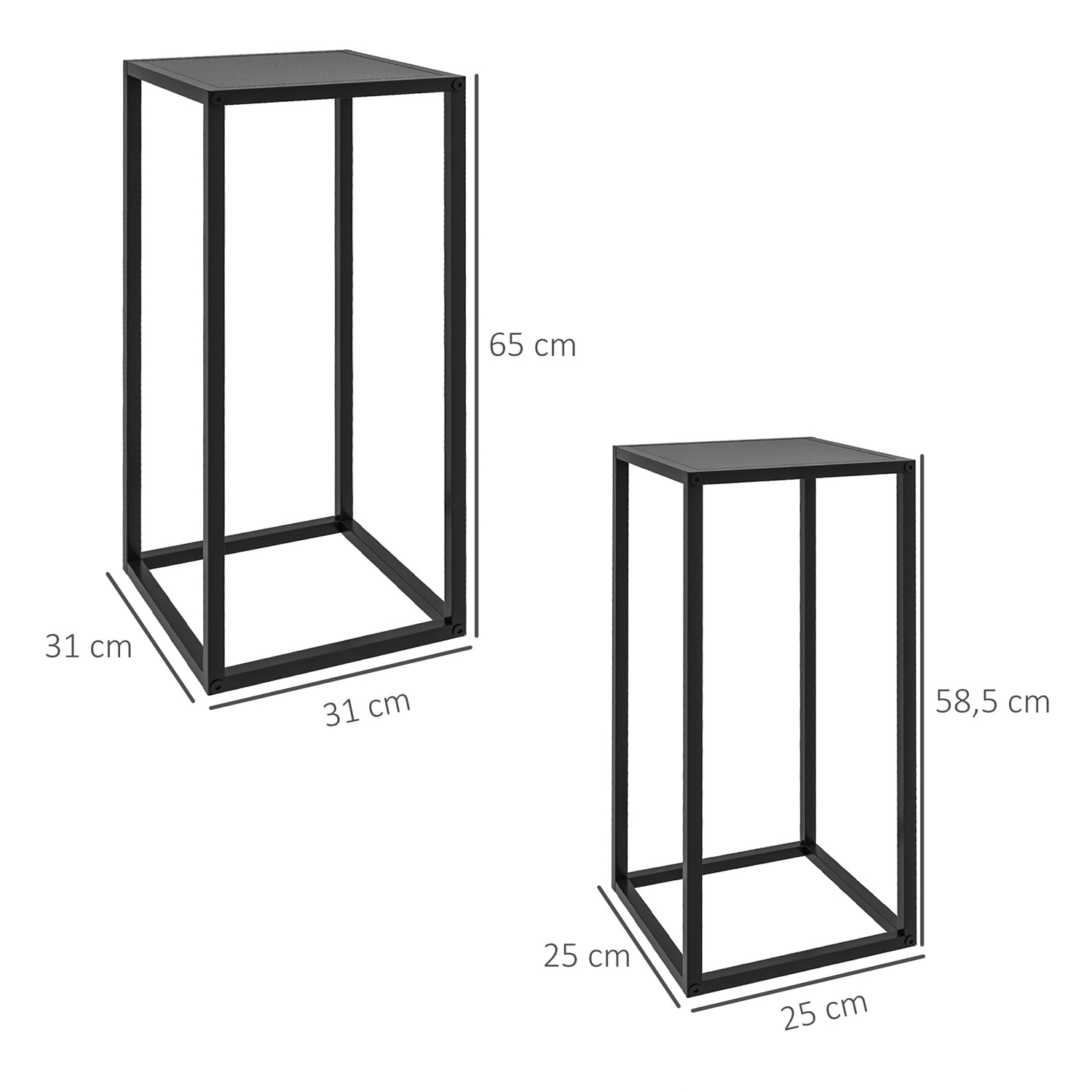 Black Steel Plant Pallar, set om 2 – inomhus/utomhusbruk