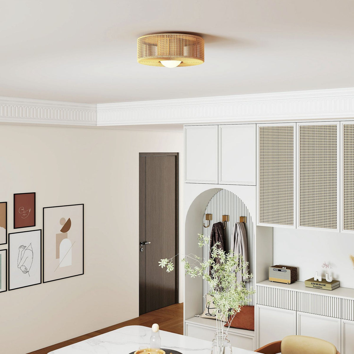 Boho taklampa med hamparepskärm, G9 LED, 30 cm