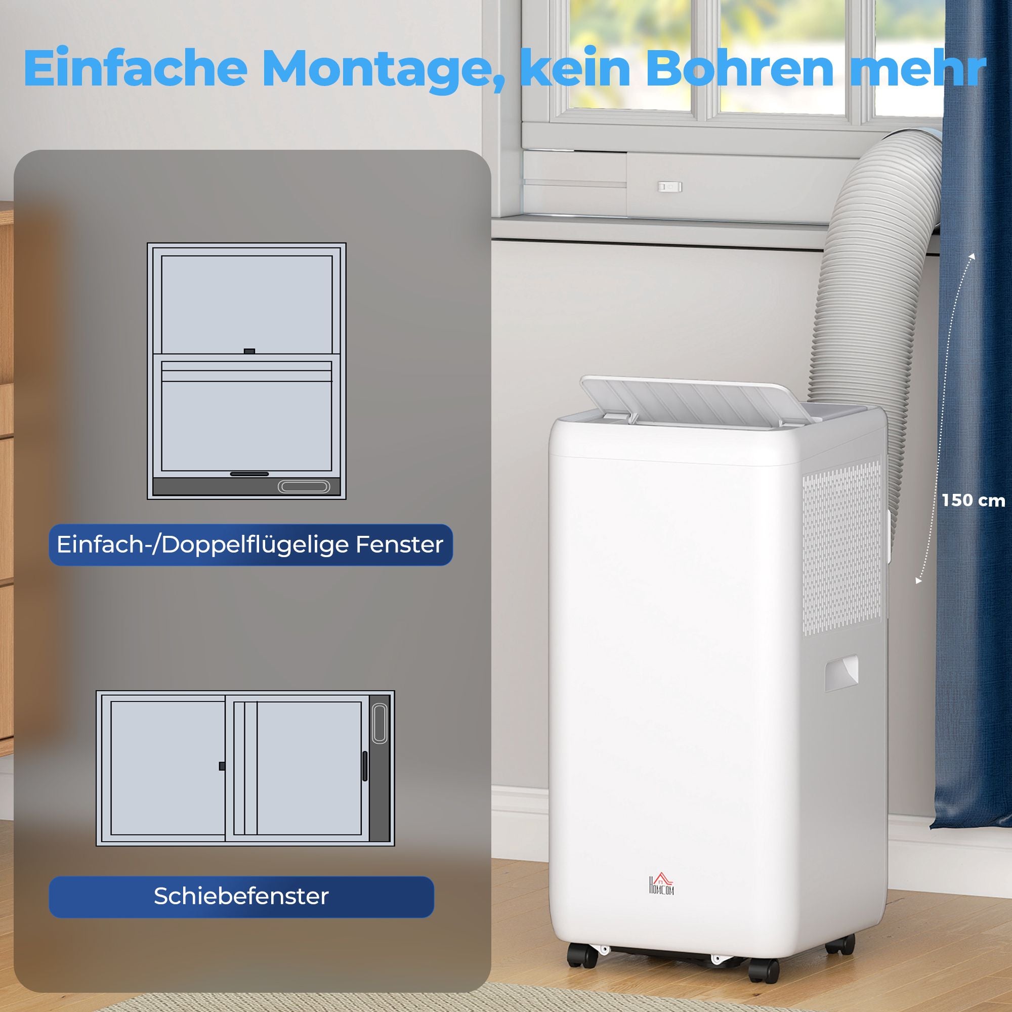 Bärbar luftkonditionering, 12 000 BTU, 5-i-1, 35㎡ täckning