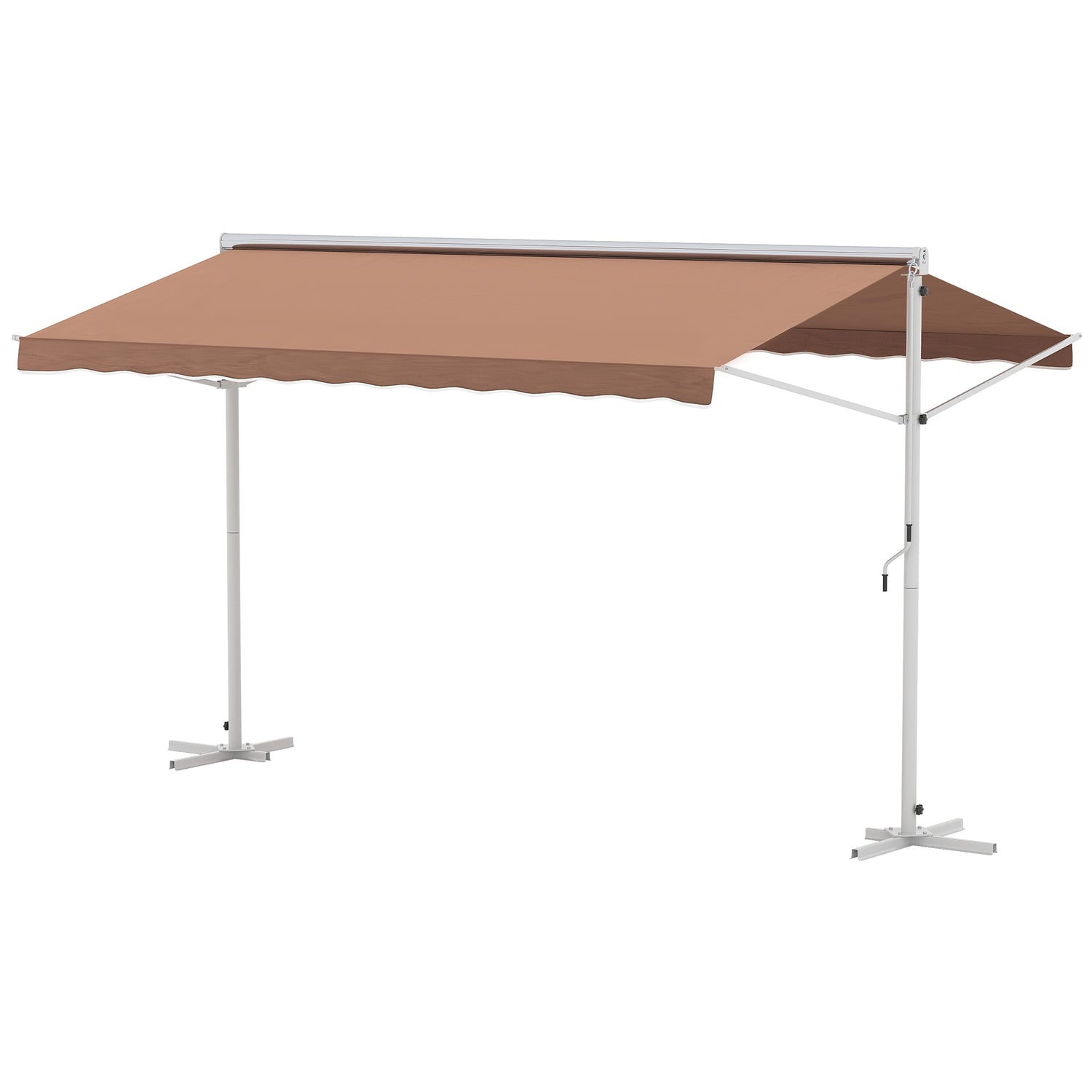 Brun vikarmsmarkis, 4,5x3,4m – Uteplats & Trädgård