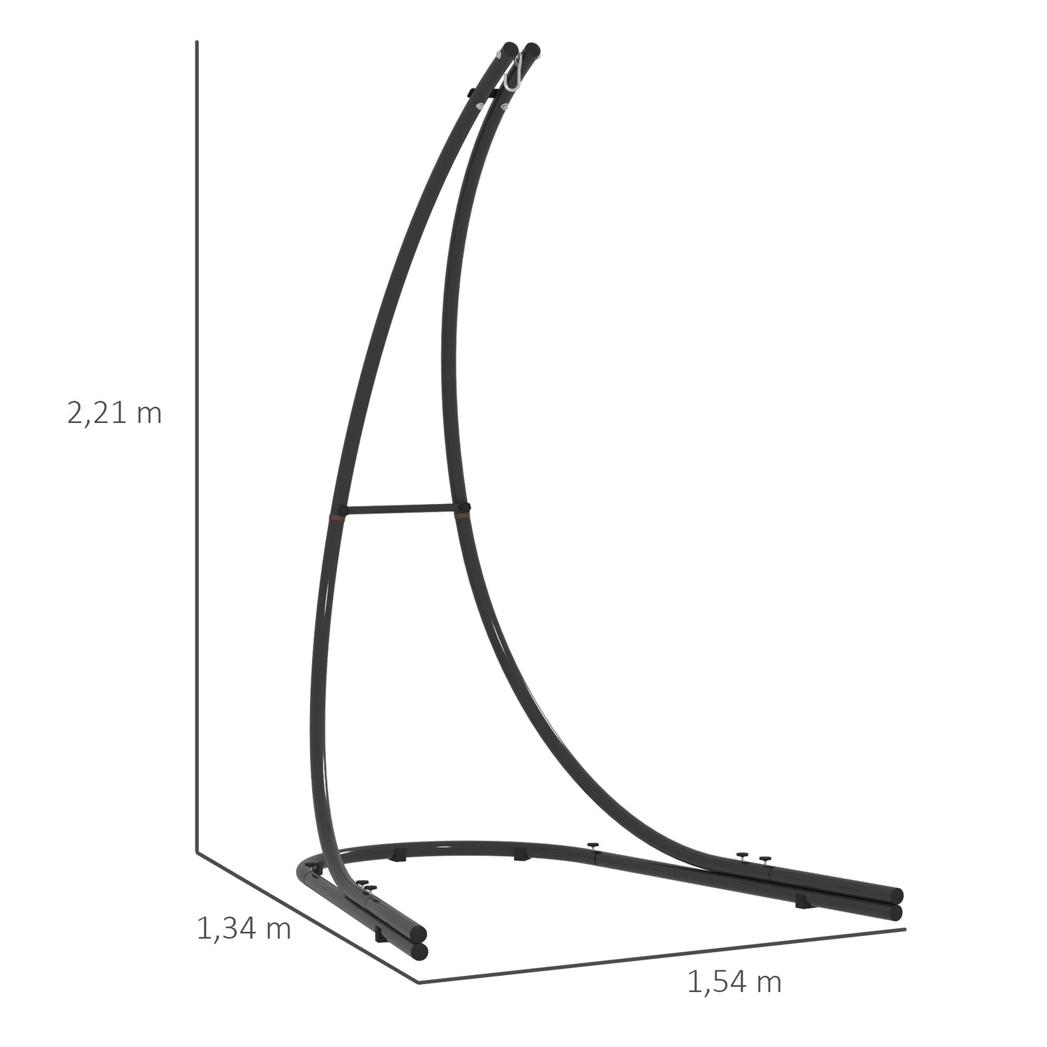C-Shape hängande stolsram i metall, inomhus/utomhus, kapacitet 150 kg