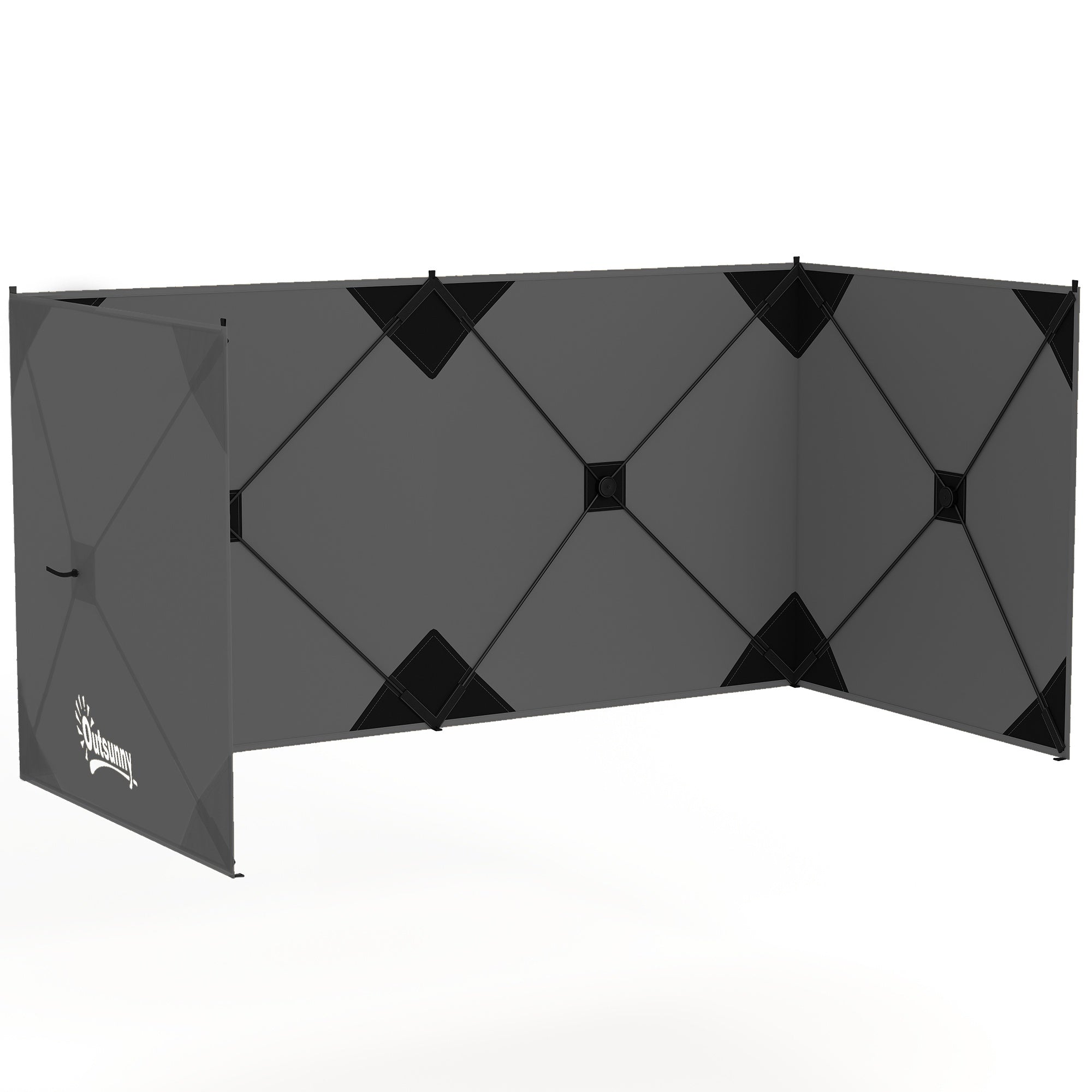 Campingvindskydd 480x120 cm mörkgrått, hopfällbart med väska