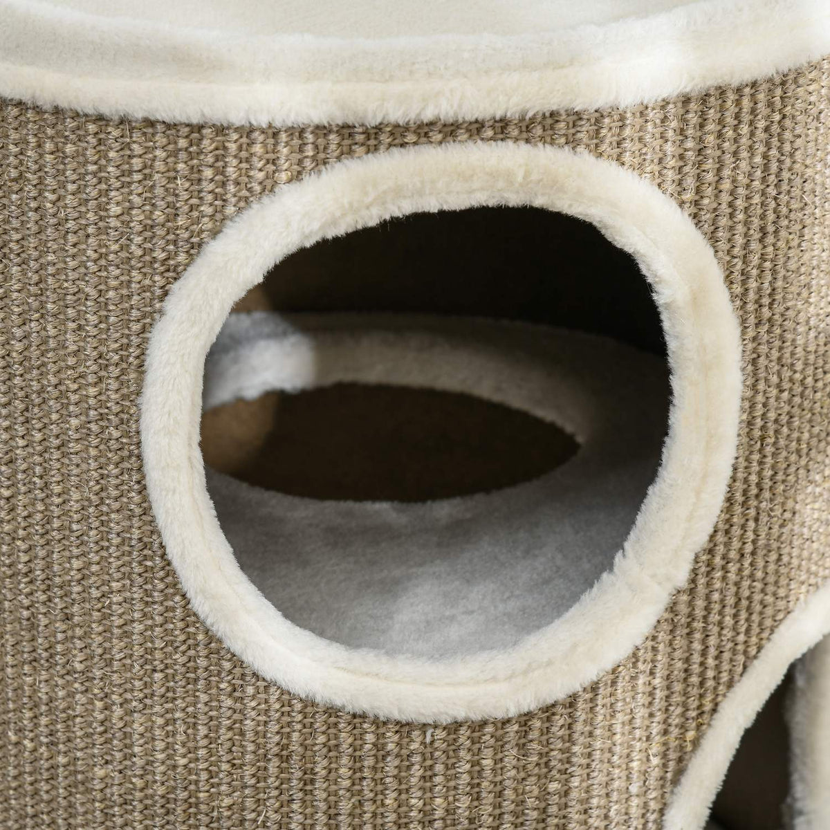 Cat Scratching Tower, 3 Ebenen, Sisal und Plüsch, 70 cm