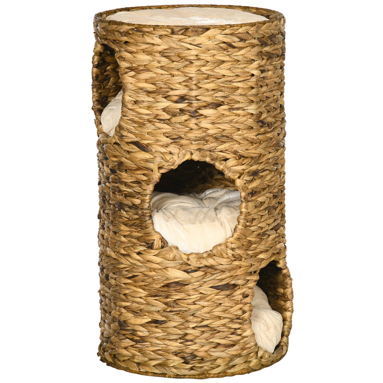 Cat Tower med 3 nivåer, dämpad, 73 cm – Vattenhyacint