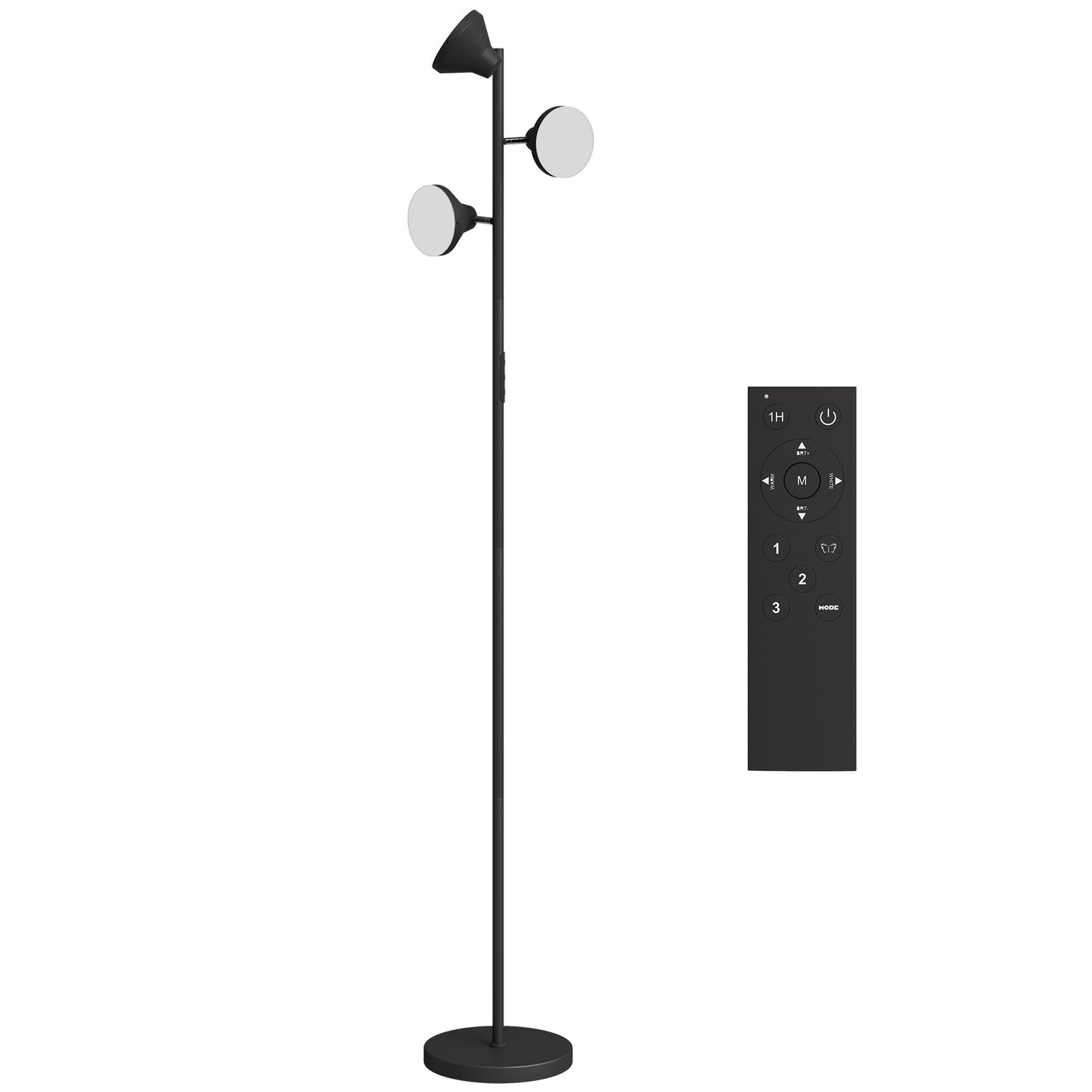 Dimbar golvlampa med läslampa, RGB, fjärrkontroll