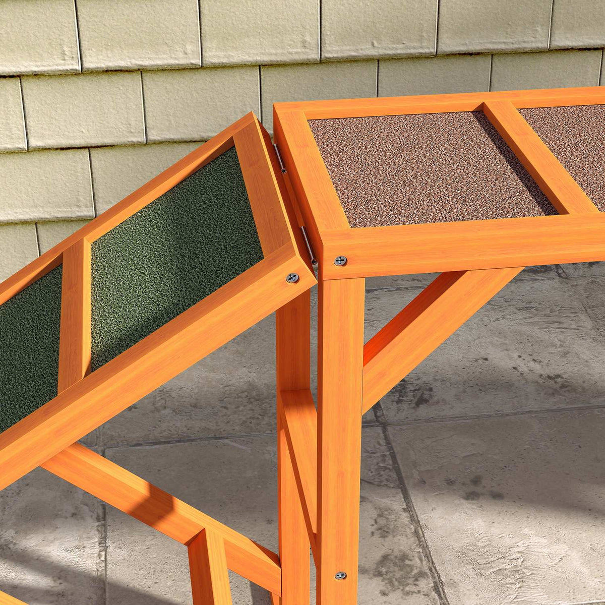 Pont d'agility pour chien avec barre de sécurité, antidérapant, 325 cm, orange