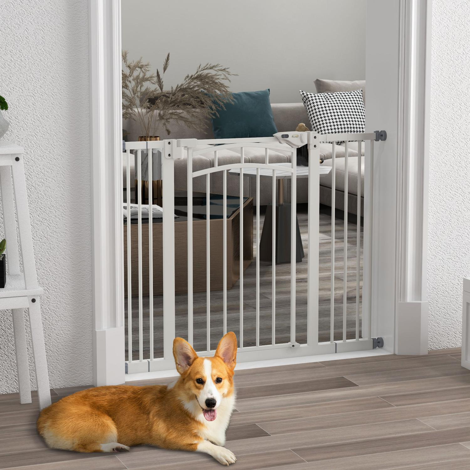 Dog Gate Barriär, Auto-Close, 74-100 Cm, Ingen borrinstallation