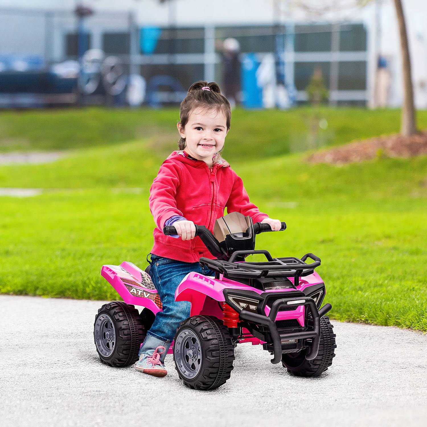 Elektrisk Mini Quad ATV för barn, LED-lampor, Rosa
