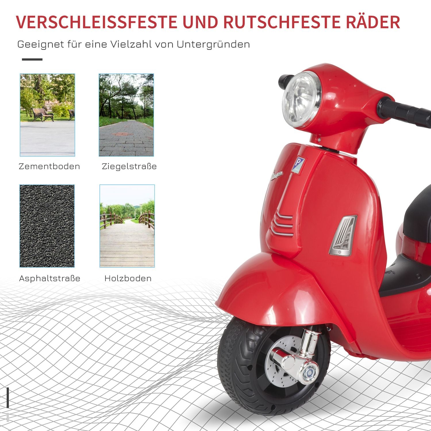 Elektrisk barnmotorcykel med LED-ljus, 18-36 månader
