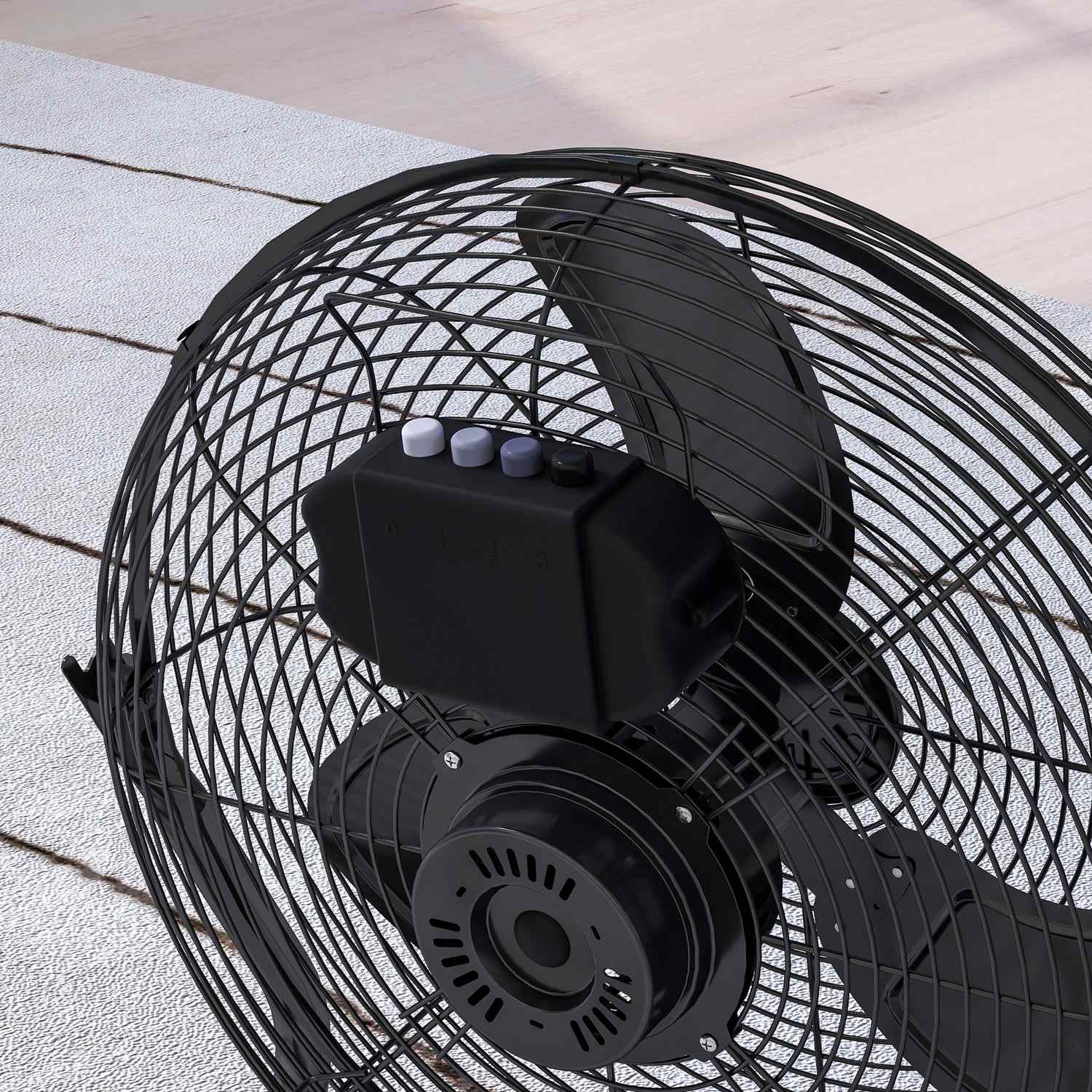 Elektrisk bordsfläkt, 4 hastigheter, 120° justerbar vinkel, svart