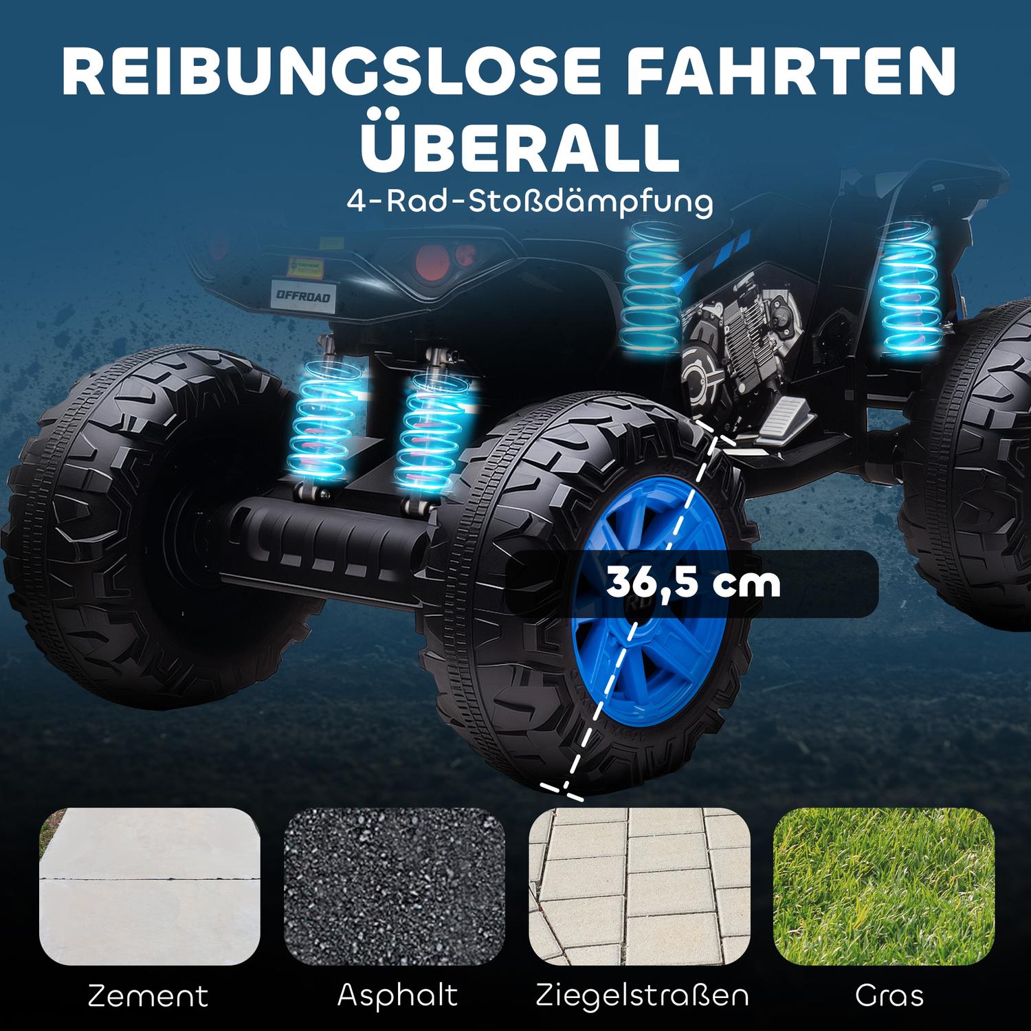 Elektrisk fyrhjuling för barn, 24V, 4 hjul, USB, MP3, 6,5 km/h