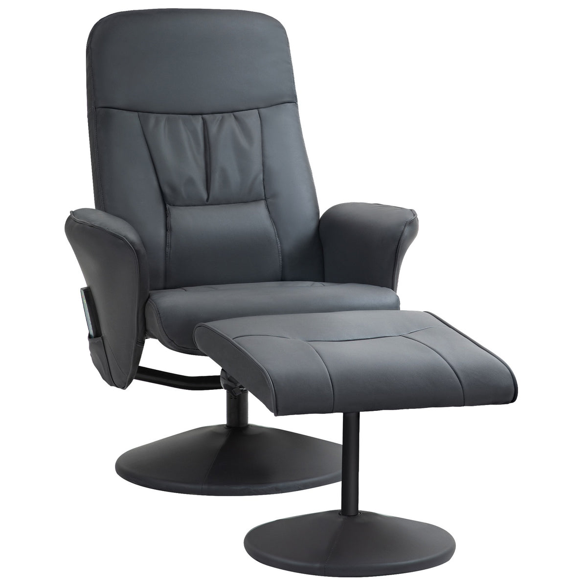 Fauteuil de massage électrique, similicuir, gris foncé