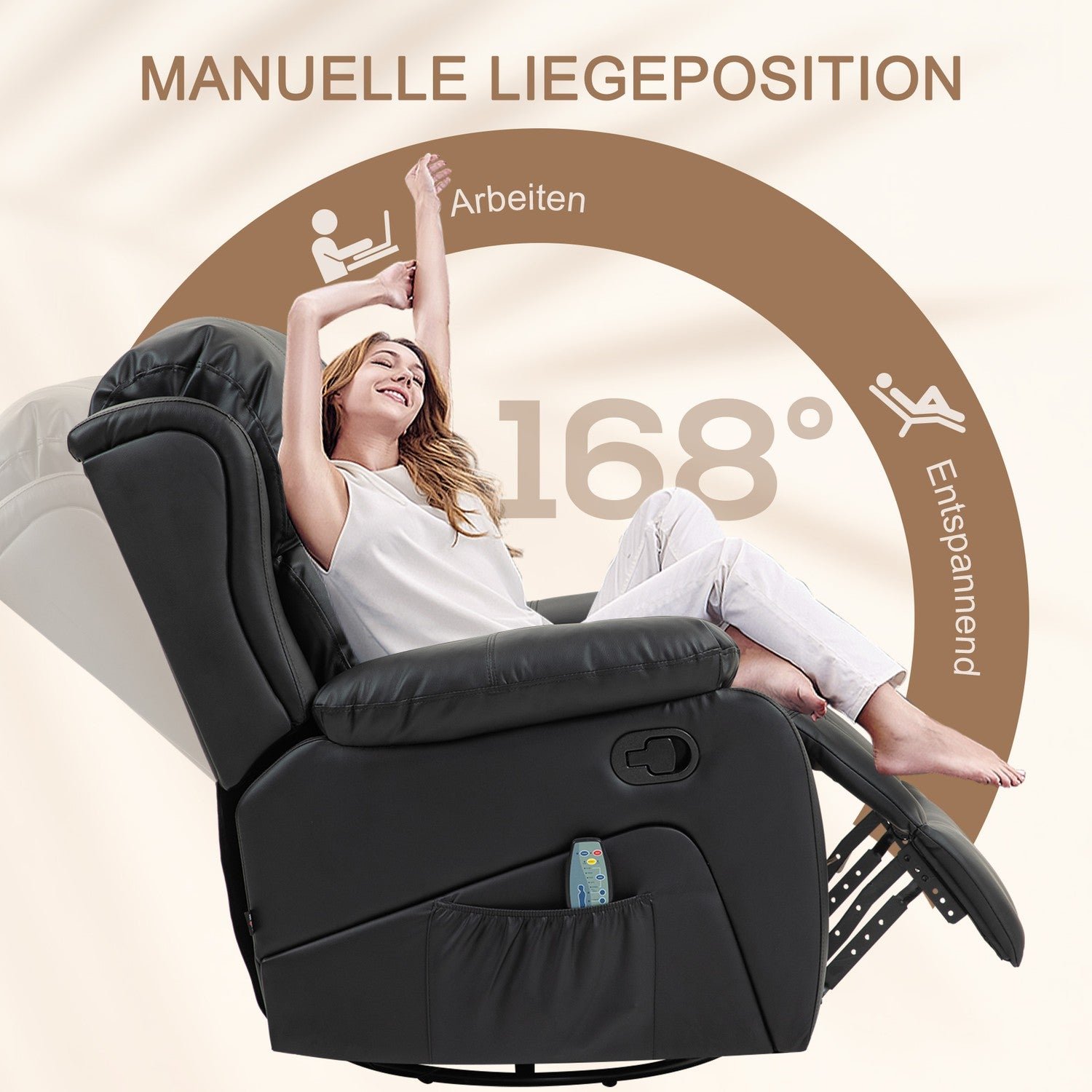 Elektrisk vilstol med massage- och värmefunktion