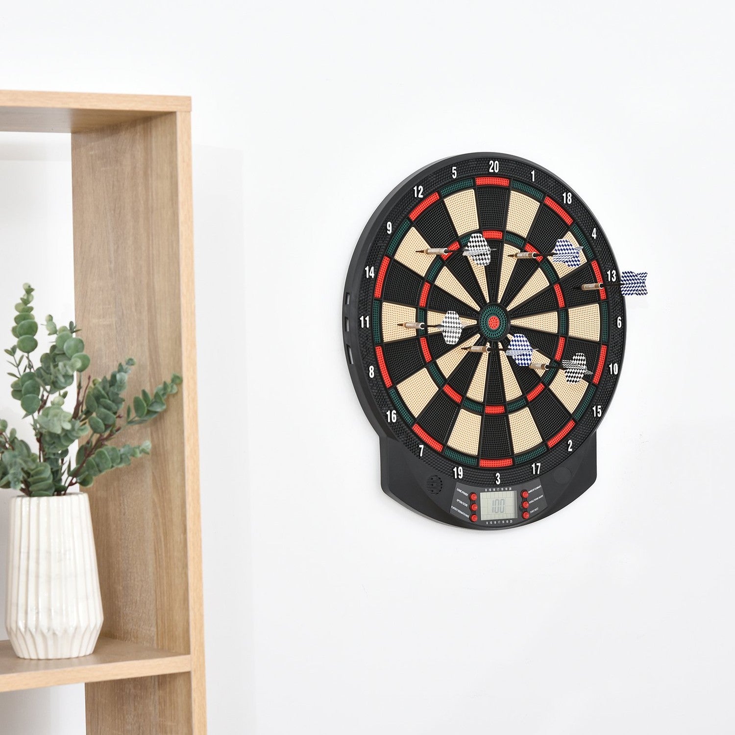 Elektronisk darttavla, 6 dart, 26 spel, flerfärgad