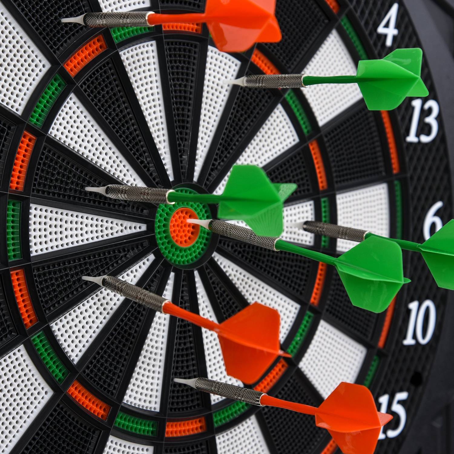 Elektroniskt dartskåp, 216 spel, 12 dart, ABS-PP