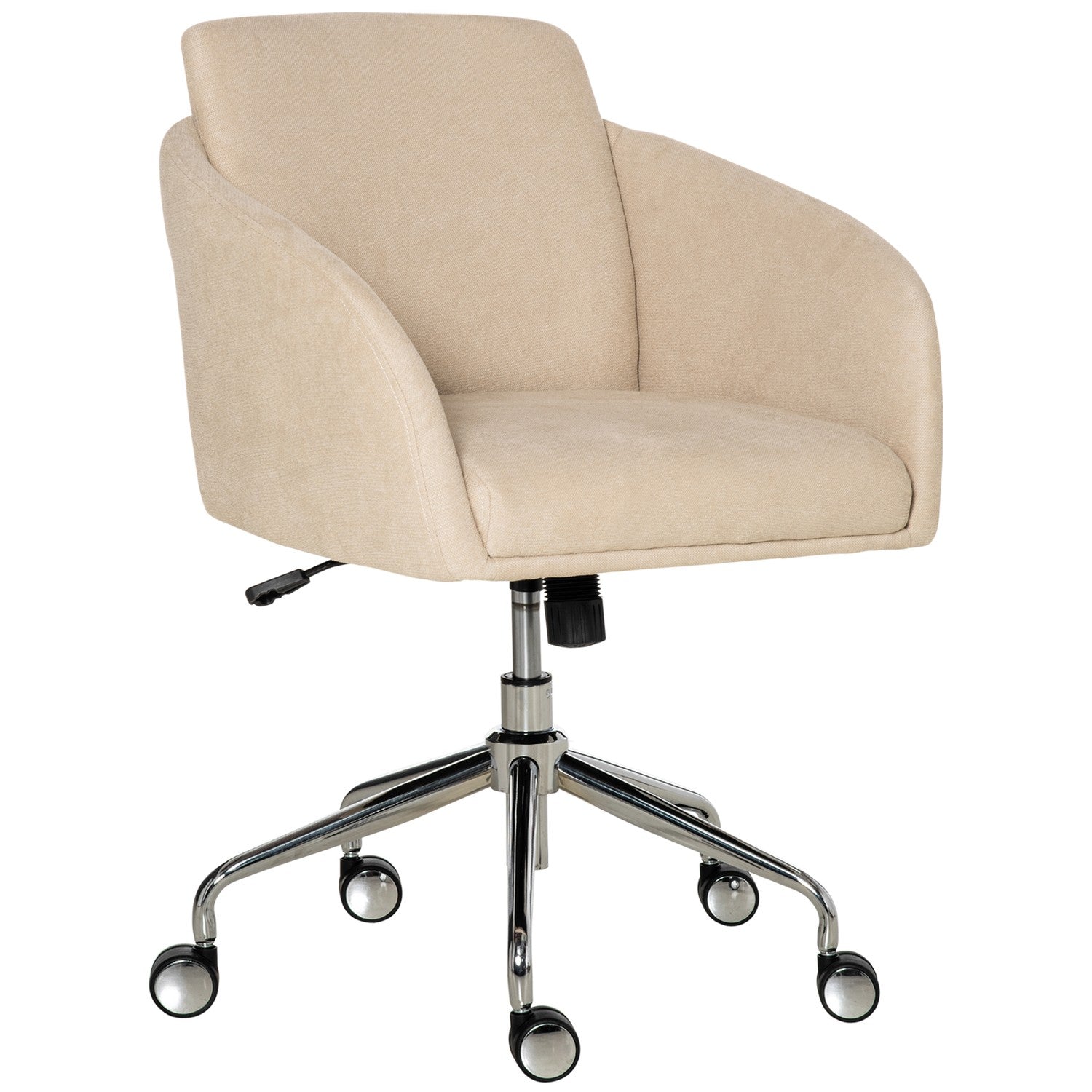 Ergonomisk beige kontorsstol – justerbar höjd, vridbar