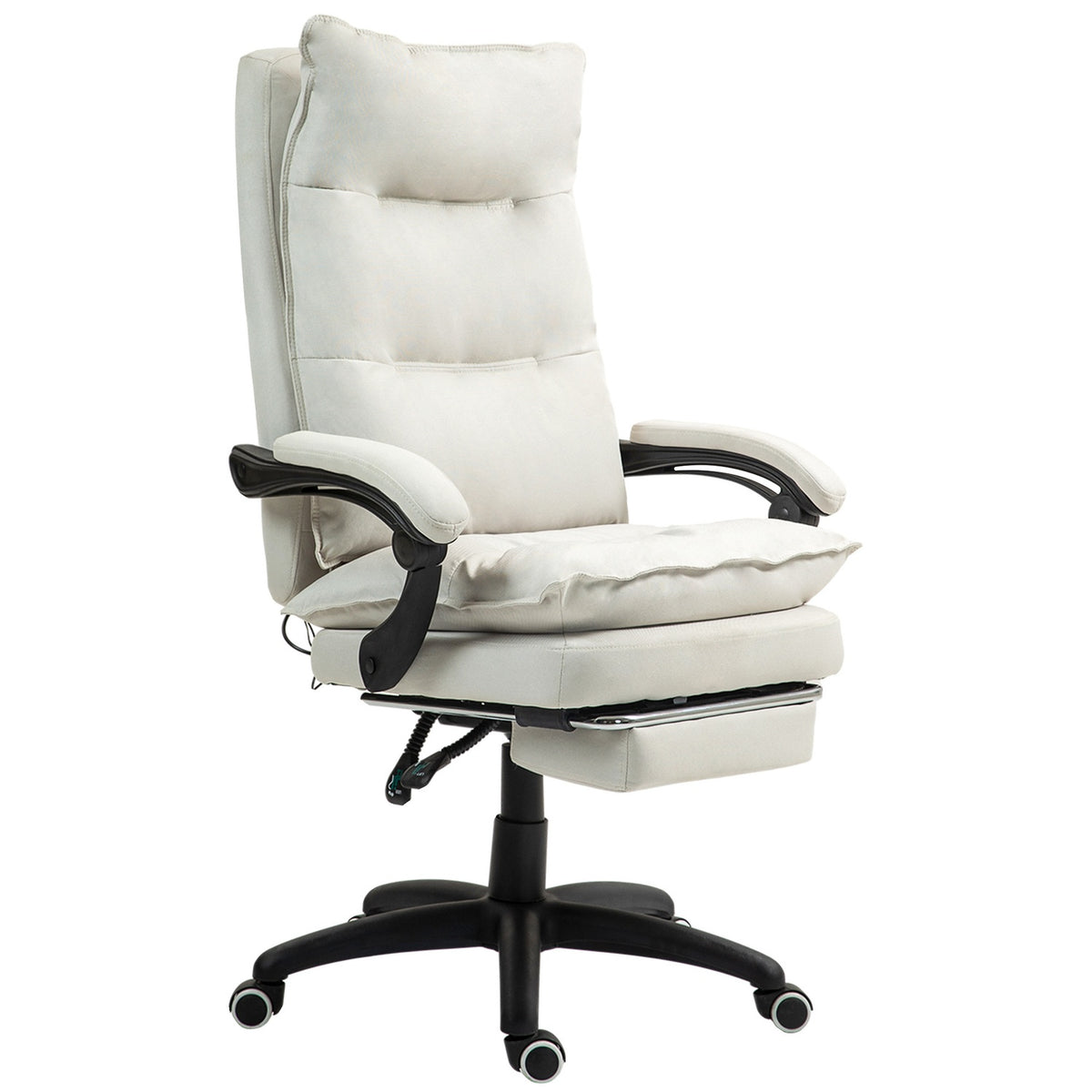 Ergonomisk kontorsstol, Massage & Recline, Creme White